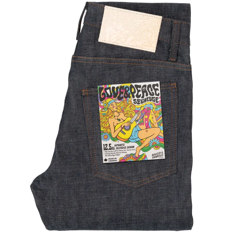 Super Guy - Love & Peace Selvedge sold by Tate + Yoko
