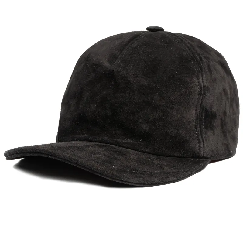 Italian Suede Cap - Black made by Yuketen