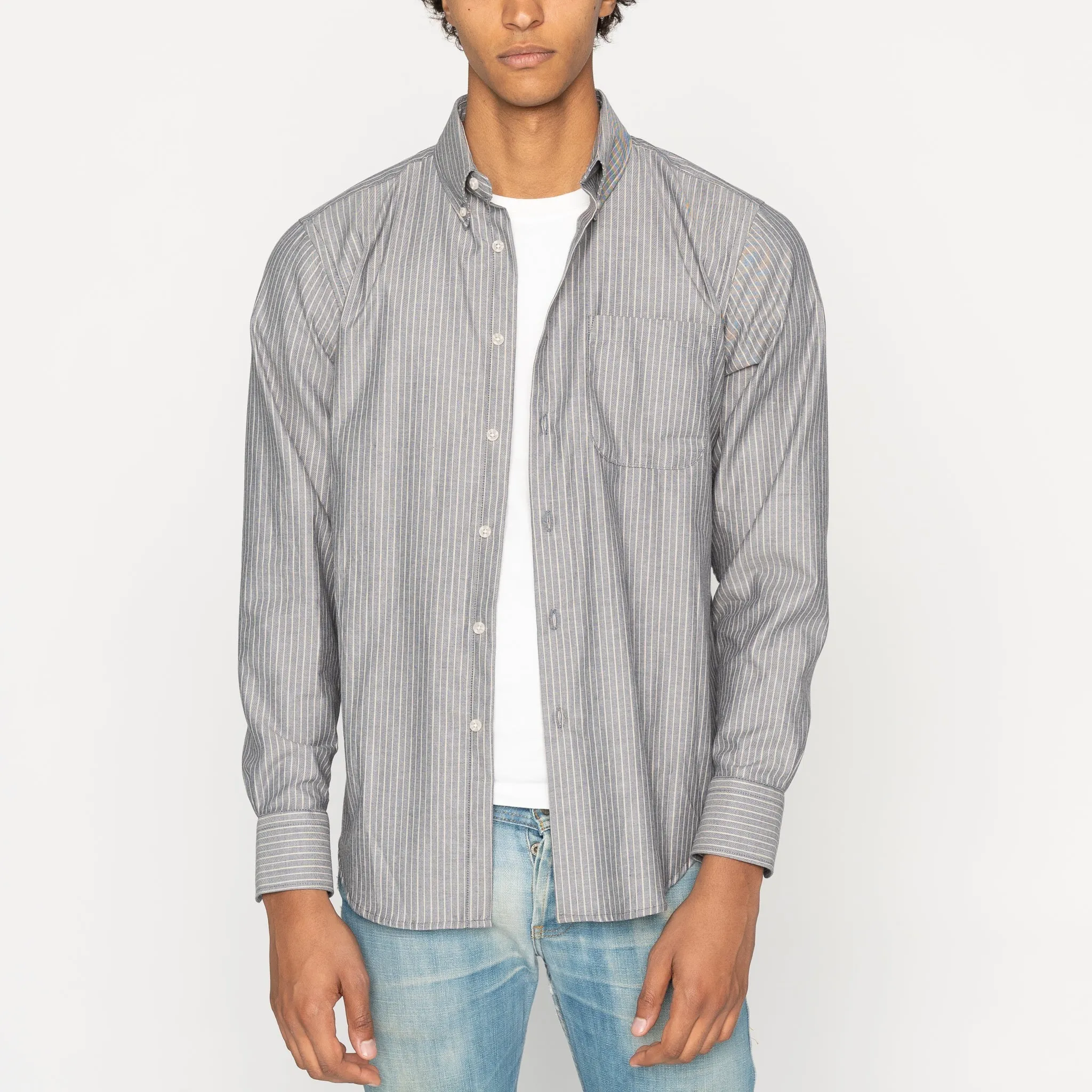 Easy Shirt - Soft Finish Classic Stripe - Indigo sold by Tate + Yoko product image thumbnail 2
