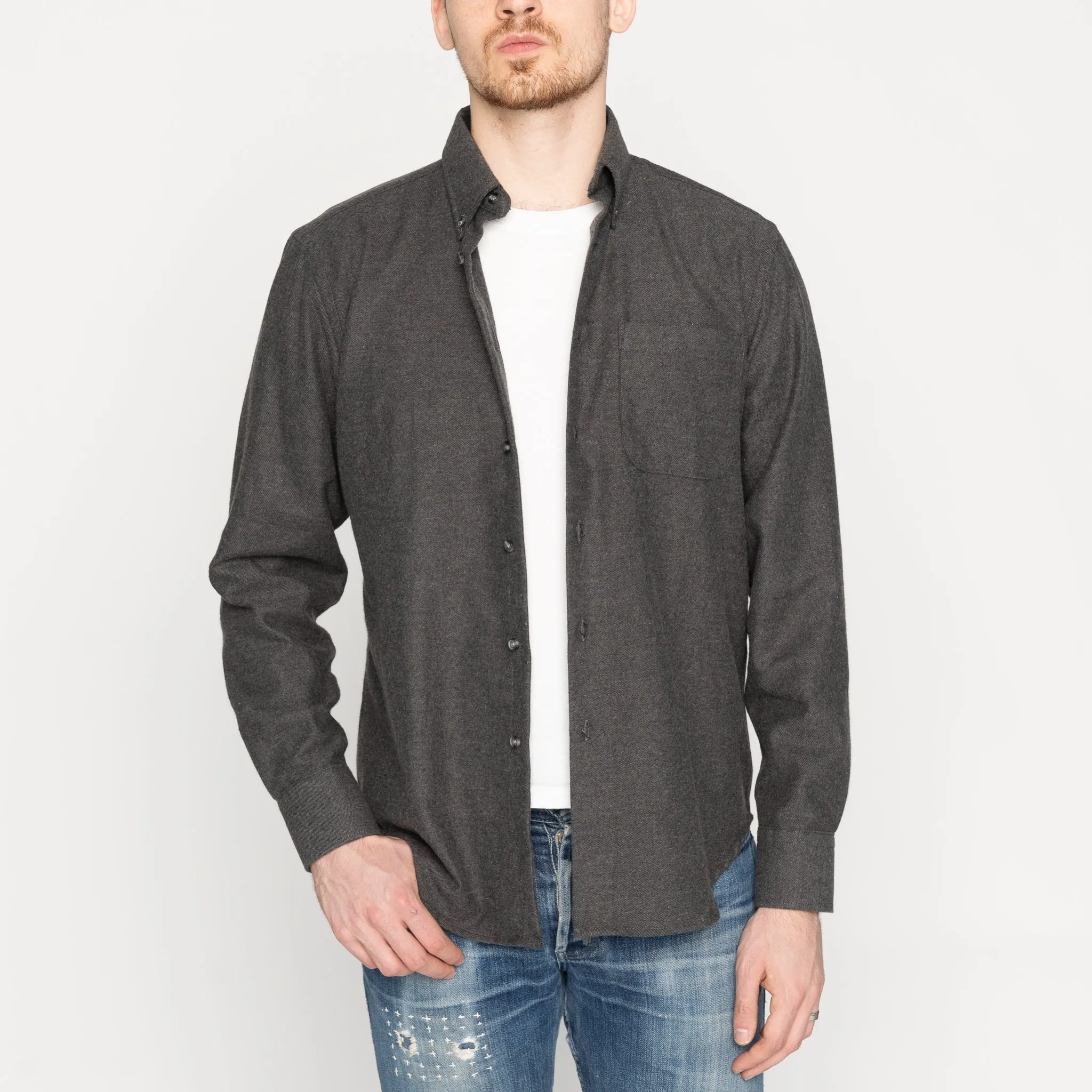 Easy Shirt - Yak Fiber Brushed Flannel - Charcoal sold by Tate + Yoko product image thumbnail 2