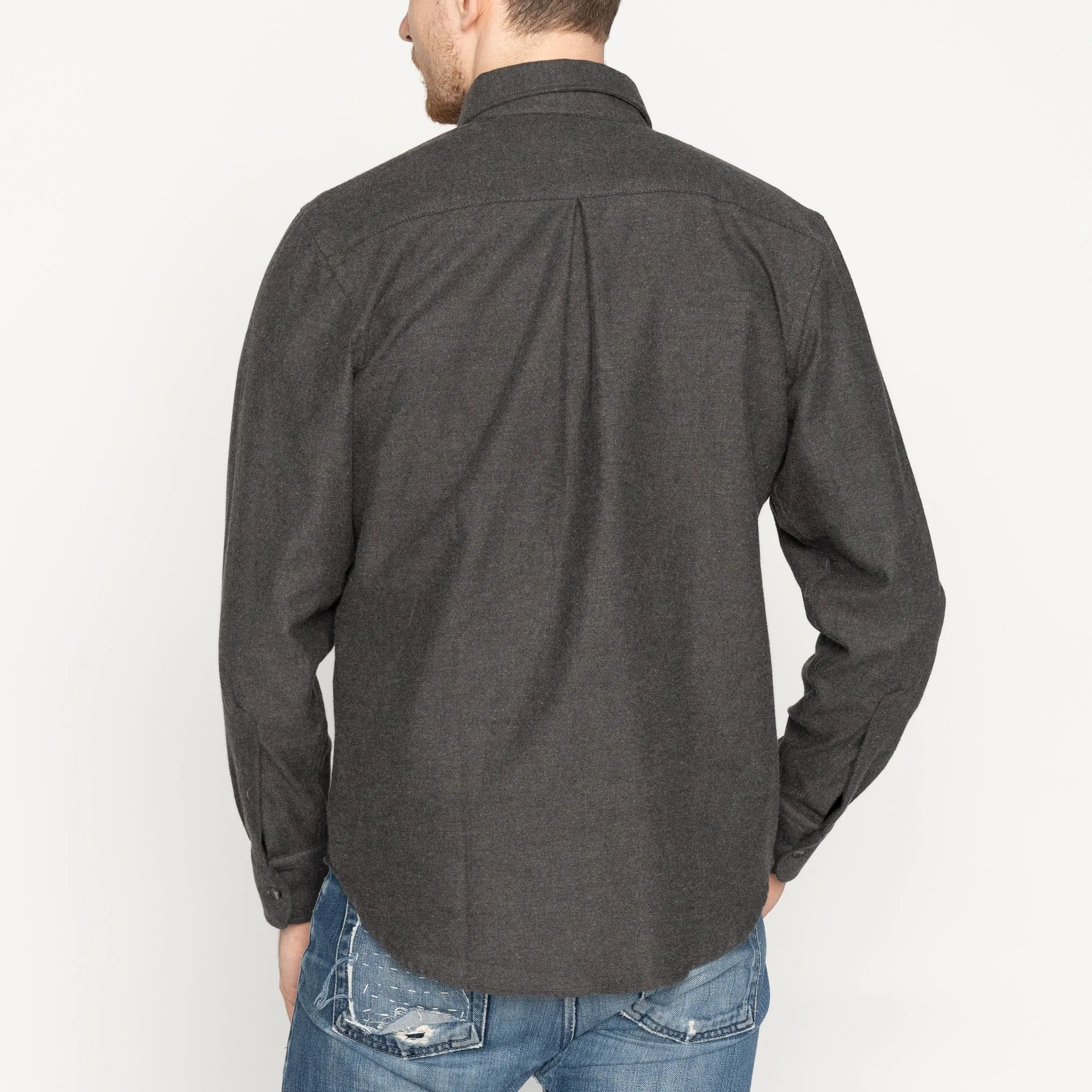 Easy Shirt - Yak Fiber Brushed Flannel - Charcoal sold by Tate + Yoko product image thumbnail 3
