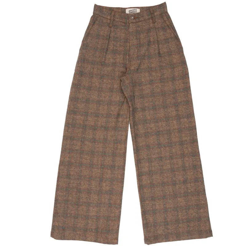 Wide Leg Trouser - Triple Yarn Twist Brushed Tweed - Desert Sunset sold by Tate + Yoko