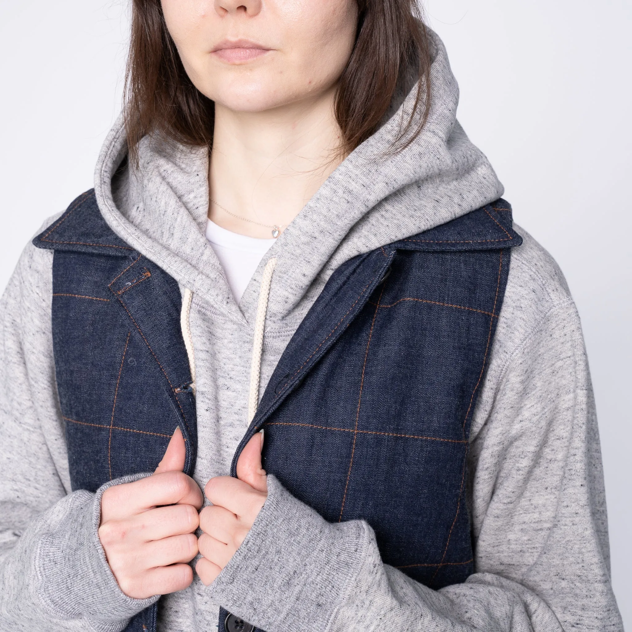 Quilted Vest - Slub Nep Rinsed - Indigo sold by Tate + Yoko product image thumbnail 3