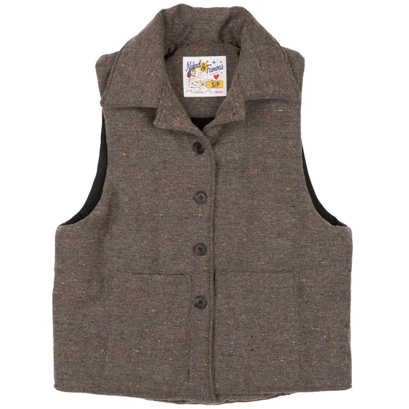 Quilted Vest - Wool   Multi   Nep - Brown sold by Tate + Yoko