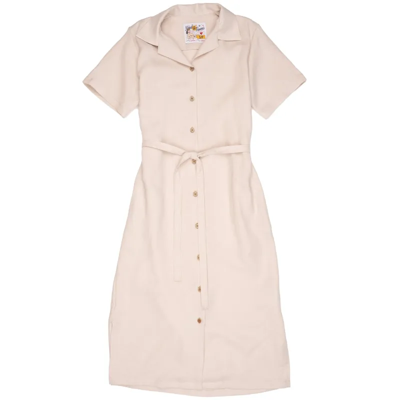 Aloha Dress - French Linen Fine Canvas - Ecru sold by Tate + Yoko