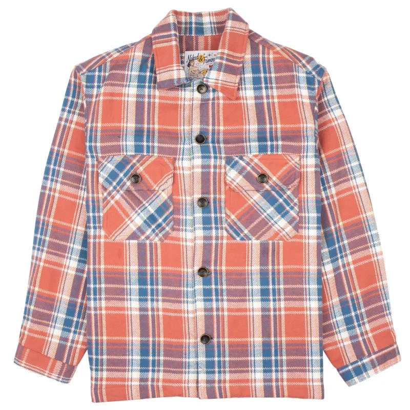 Over Shirt - Triple Yarn Twill Check Brush - Red sold by Tate + Yoko