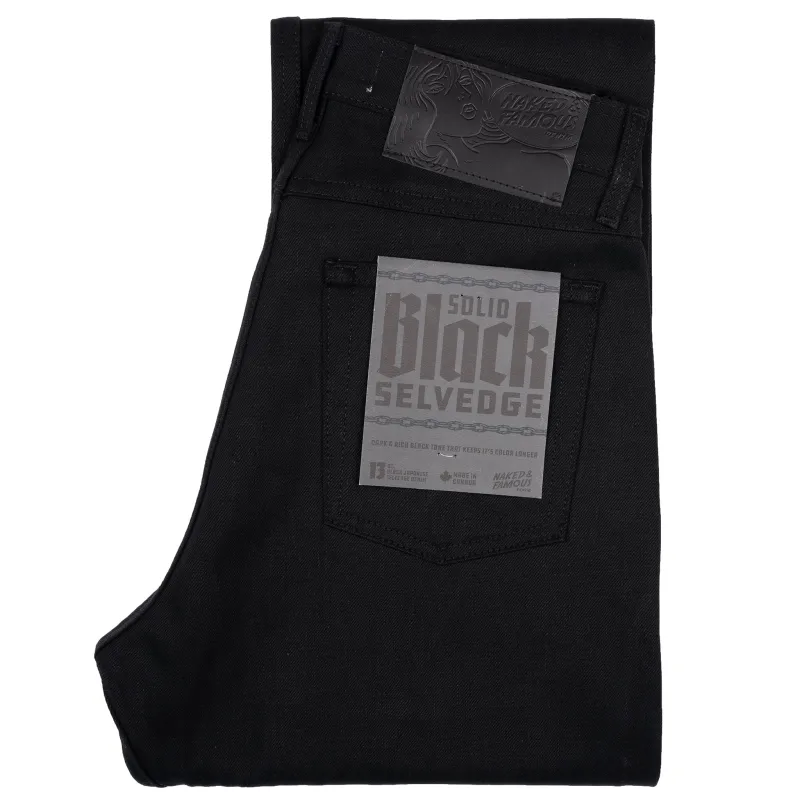 True Guy - Solid Black Selvedge made by Naked & Famous Denim
