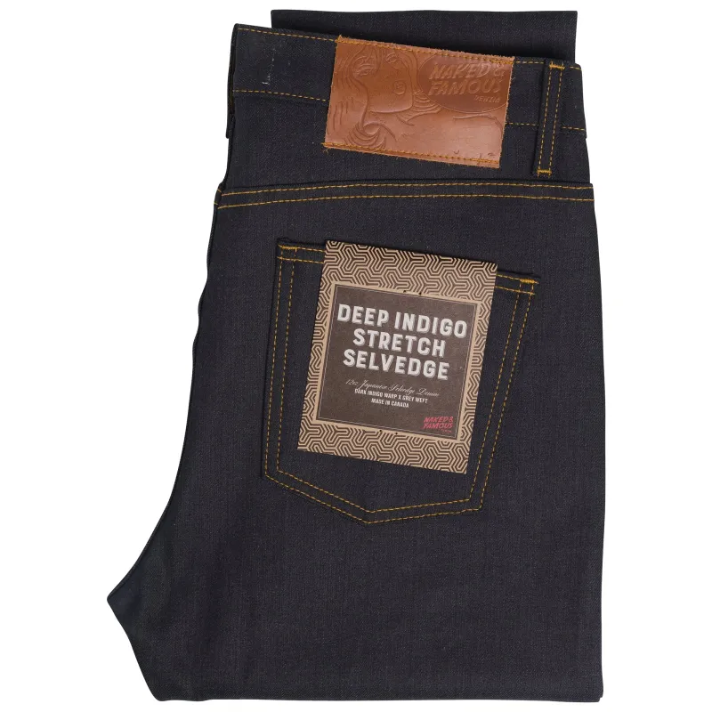 Stacked Guy - Deep Indigo Stretch Selvedge sold by Tate + Yoko