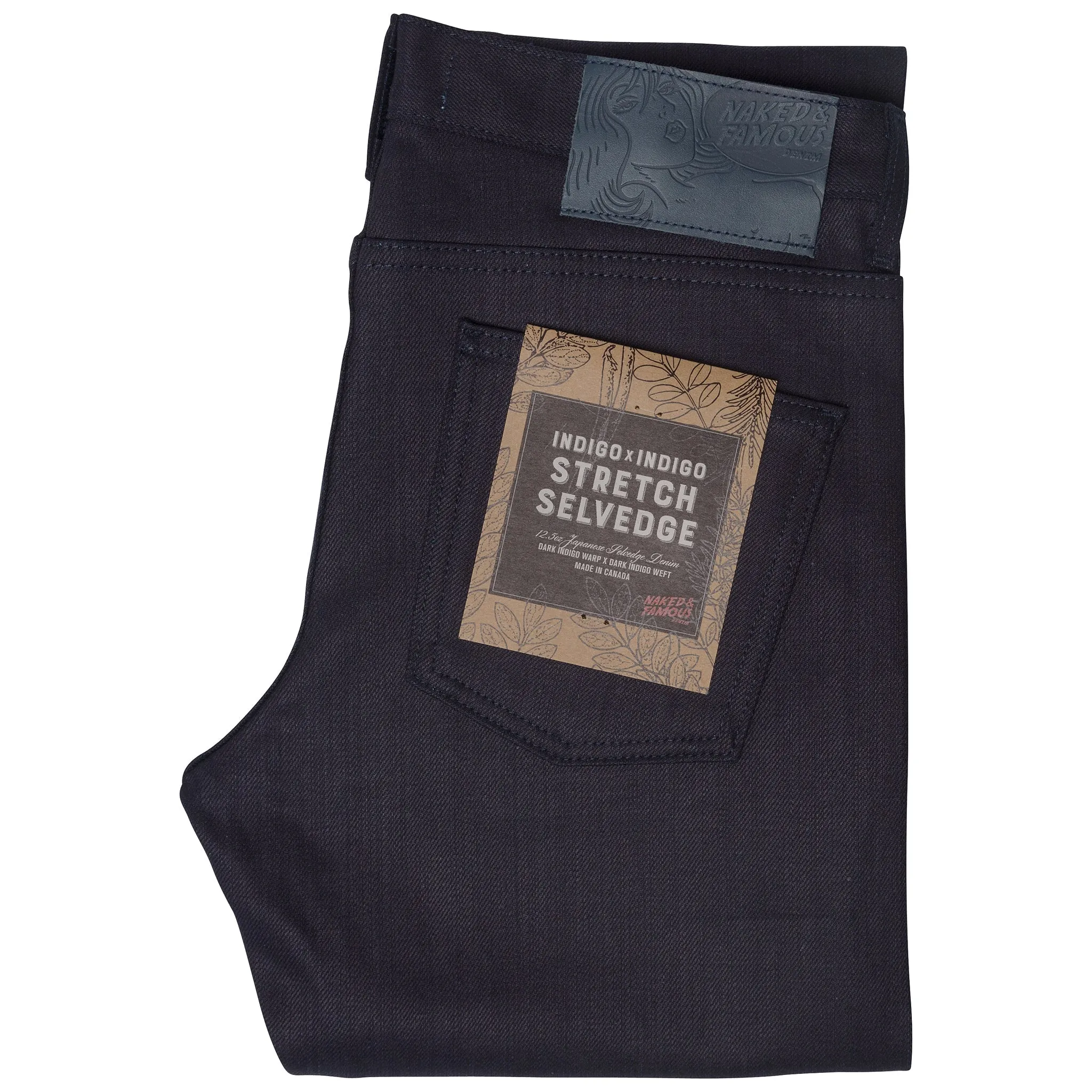 Super Guy - Indigo / Indigo Stretch Selvedge sold by Tate + Yoko