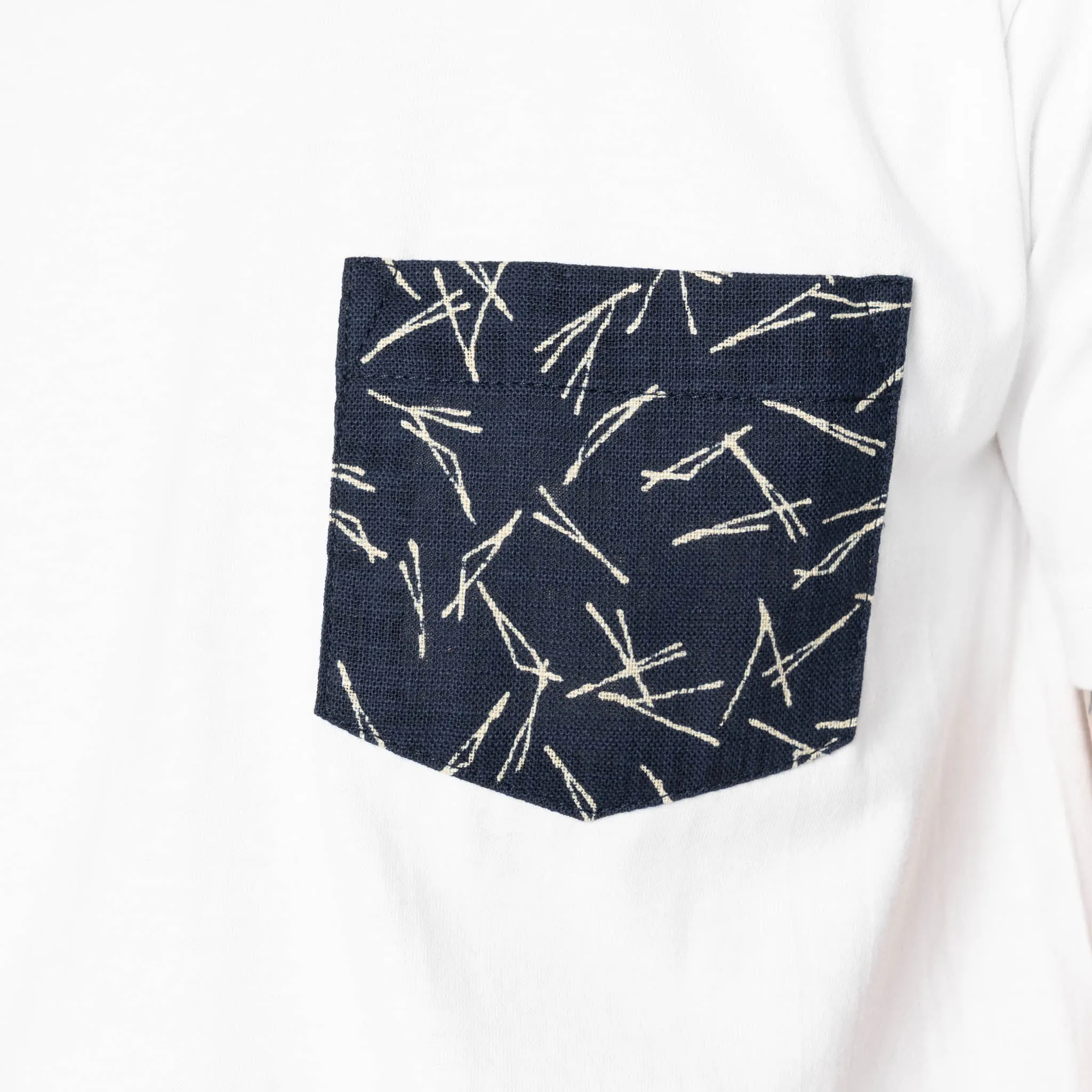 Pocket Tee - White + Matsuba Pines Needle - Indigo sold by Tate + Yoko product image thumbnail 5