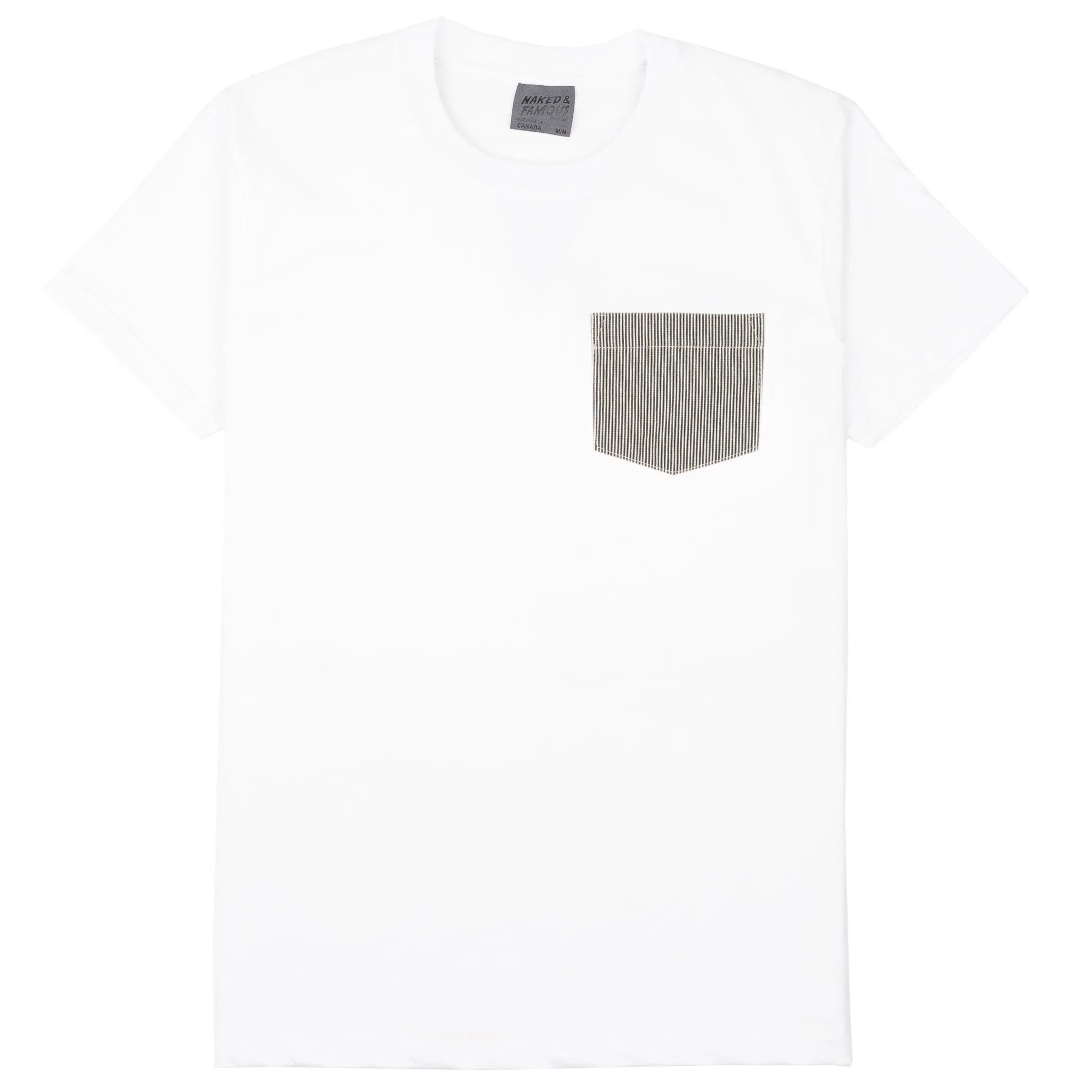 Pocket Tee - White + Organic Hickory - Green sold by Tate + Yoko