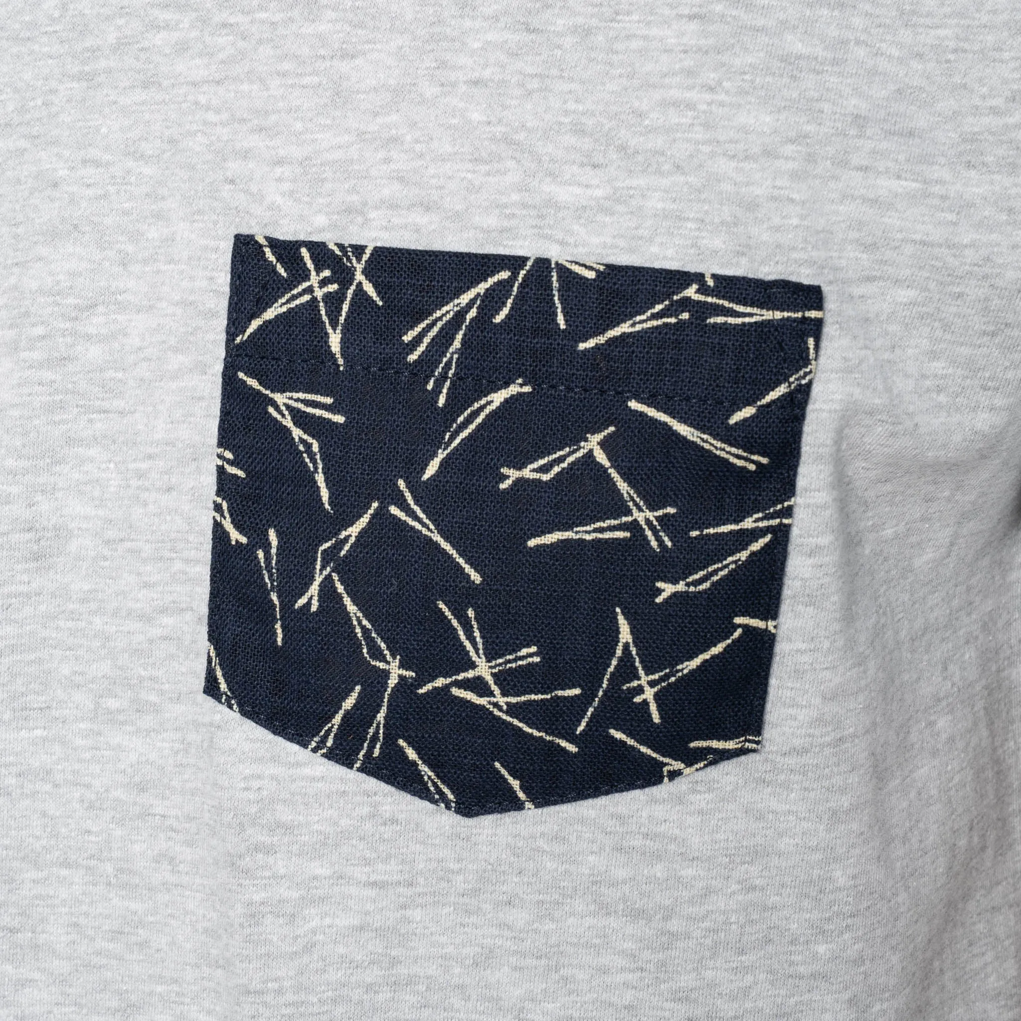 Pocket Tee - Heather Grey + Matsuba Pine Needles - Indigo sold by Tate + Yoko product image thumbnail 5