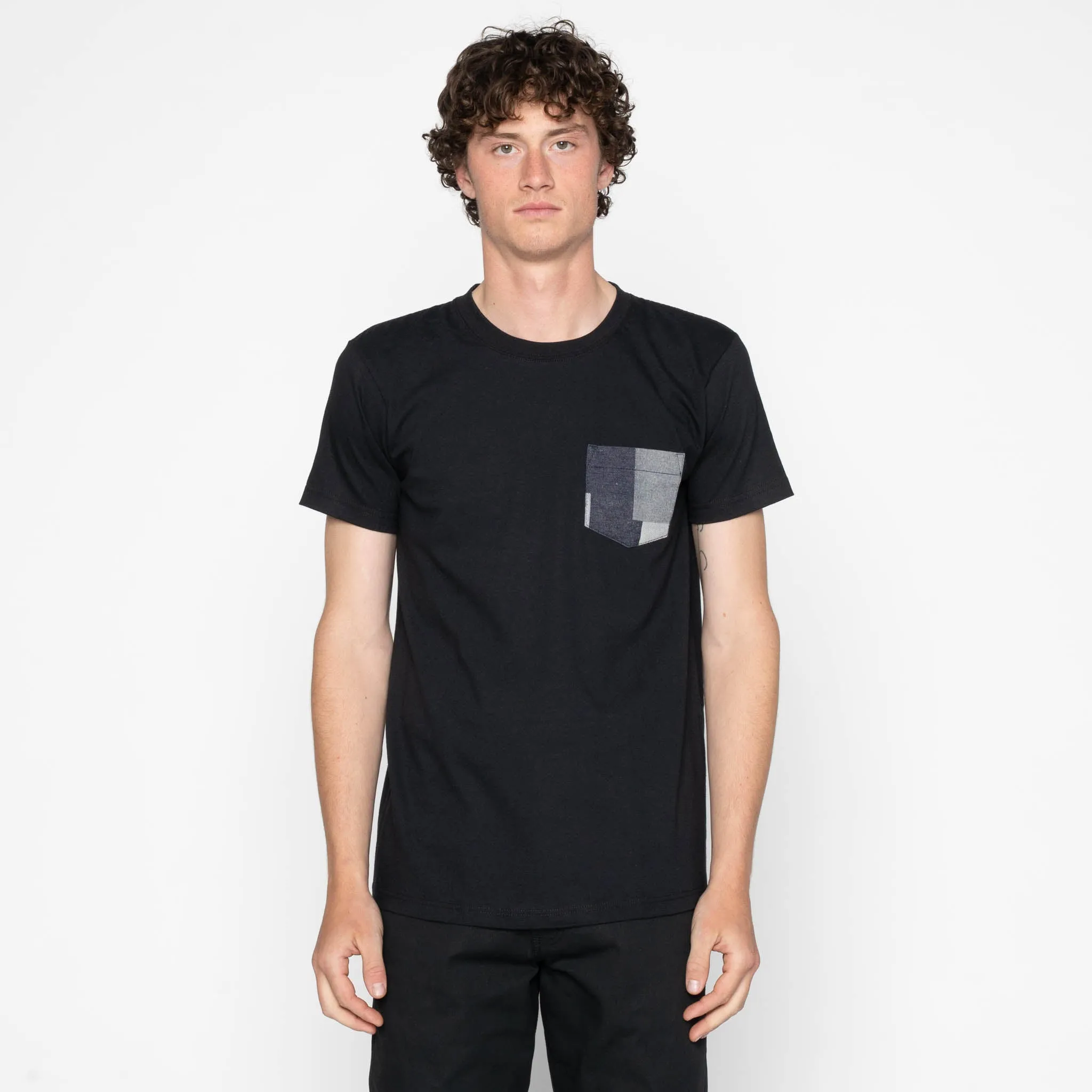 Pocket Tee - Black + Indigo Jacquard - Indigo sold by Tate + Yoko product image thumbnail 2