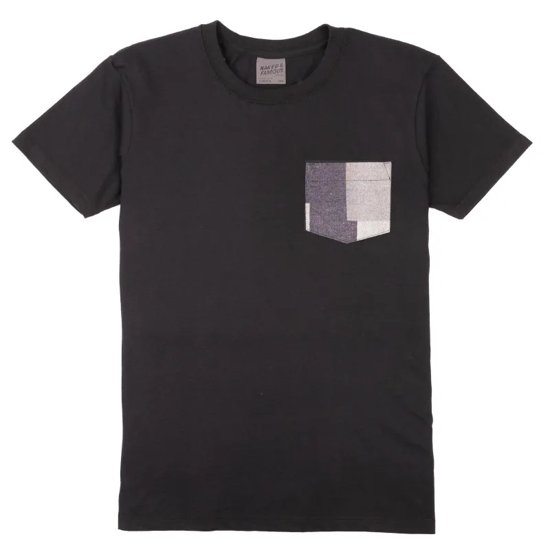 Pocket Tee - Black + Indigo Jacquard - Indigo sold by Tate + Yoko