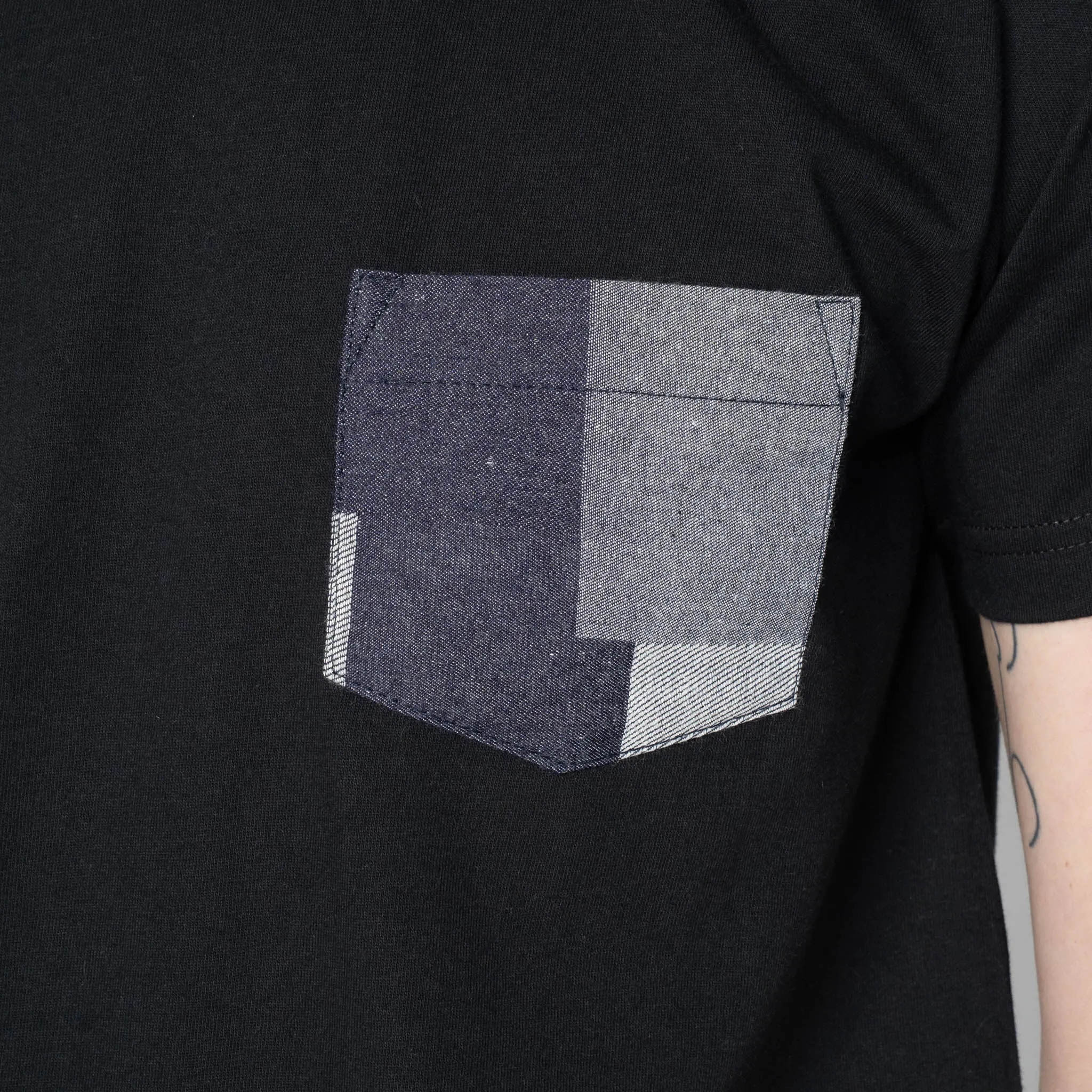 Pocket Tee - Black + Indigo Jacquard - Indigo sold by Tate + Yoko product image thumbnail 5