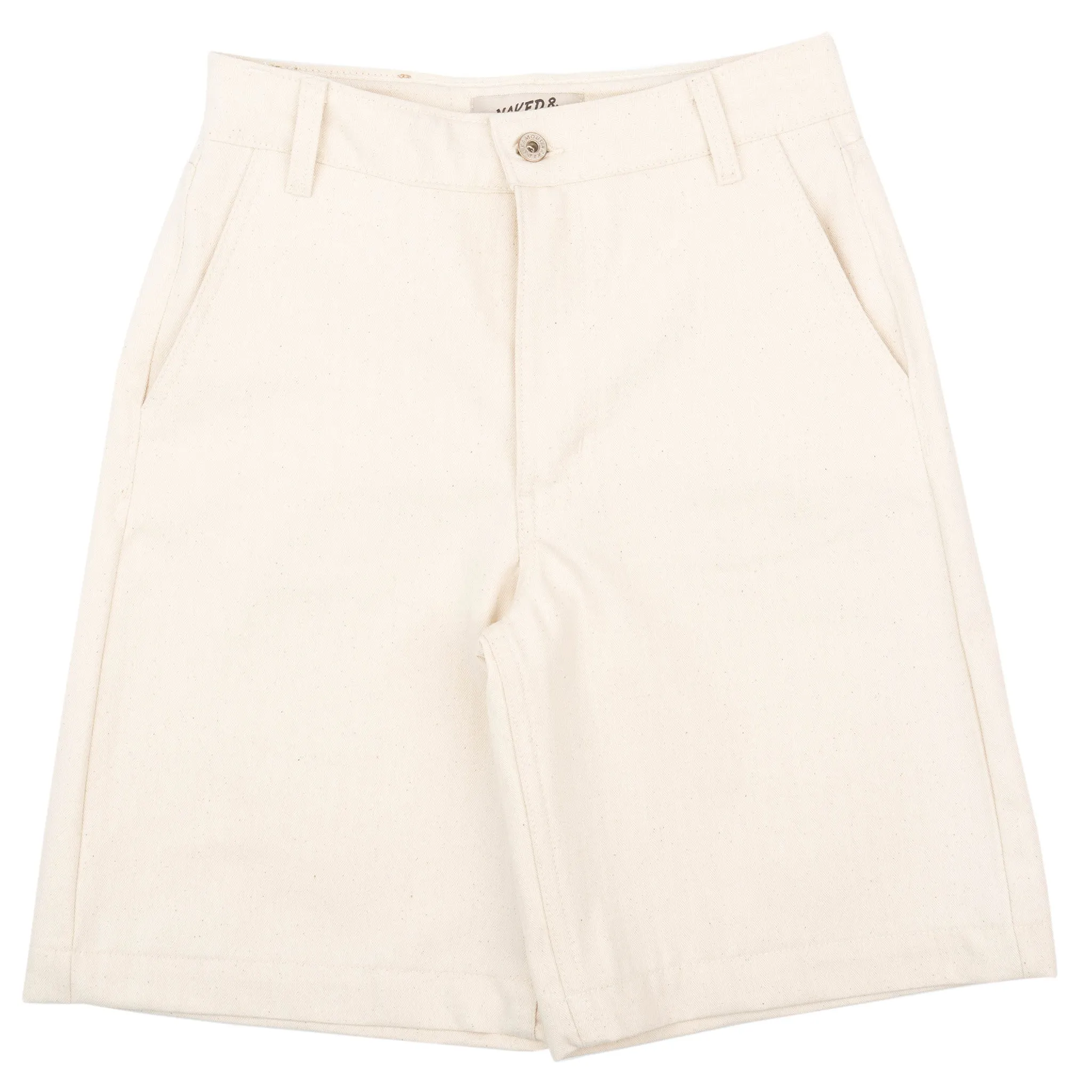 Andie Shorts - Hard Twist Organic Herringbone - Ecru sold by Tate + Yoko