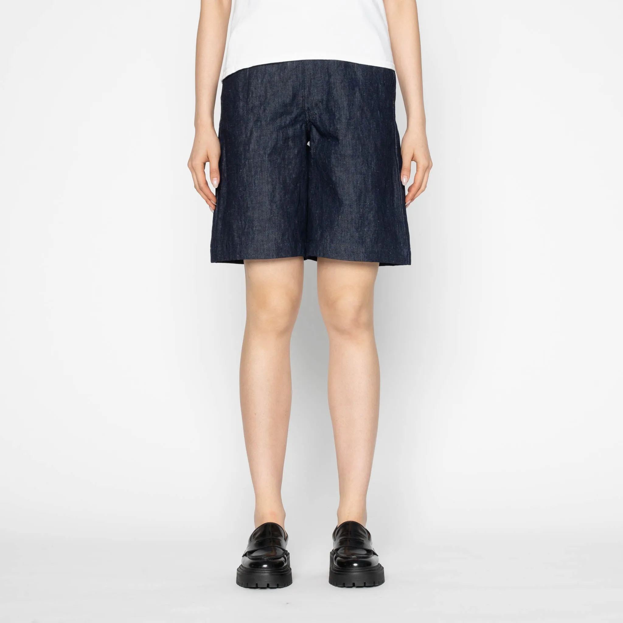 Andie Shorts - Linen Blend Denim - Indigo sold by Tate + Yoko product image thumbnail 2