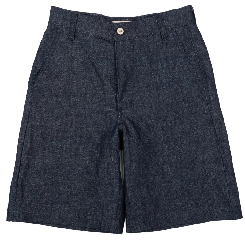 Andie Shorts - Linen Blend Denim - Indigo made by Naked & Famous Denim