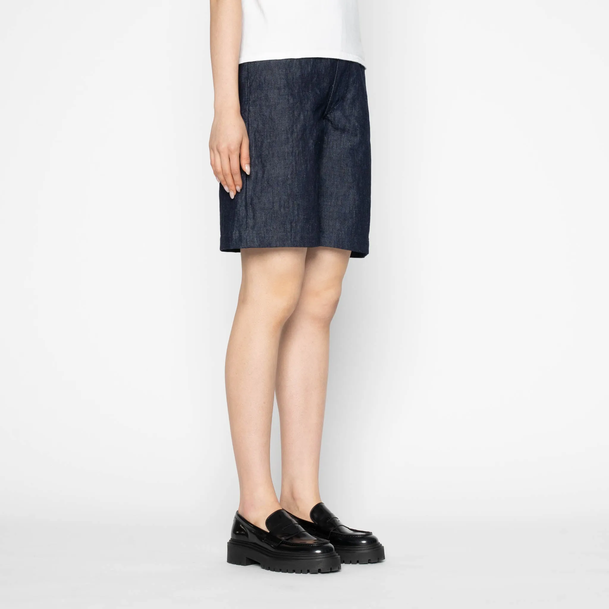 Andie Shorts - Linen Blend Denim - Indigo sold by Tate + Yoko product image thumbnail 3