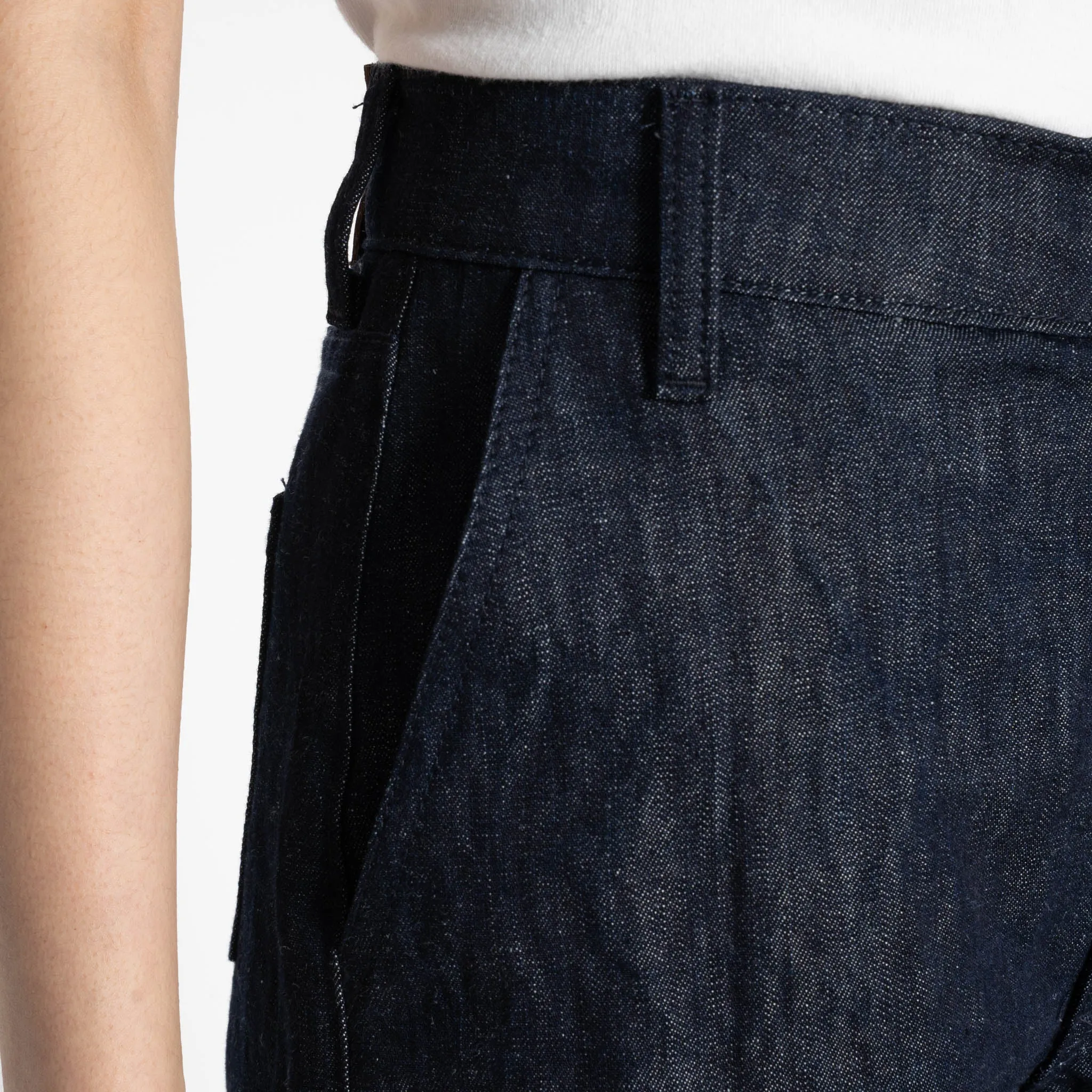 Andie Shorts - Linen Blend Denim - Indigo sold by Tate + Yoko product image thumbnail 5