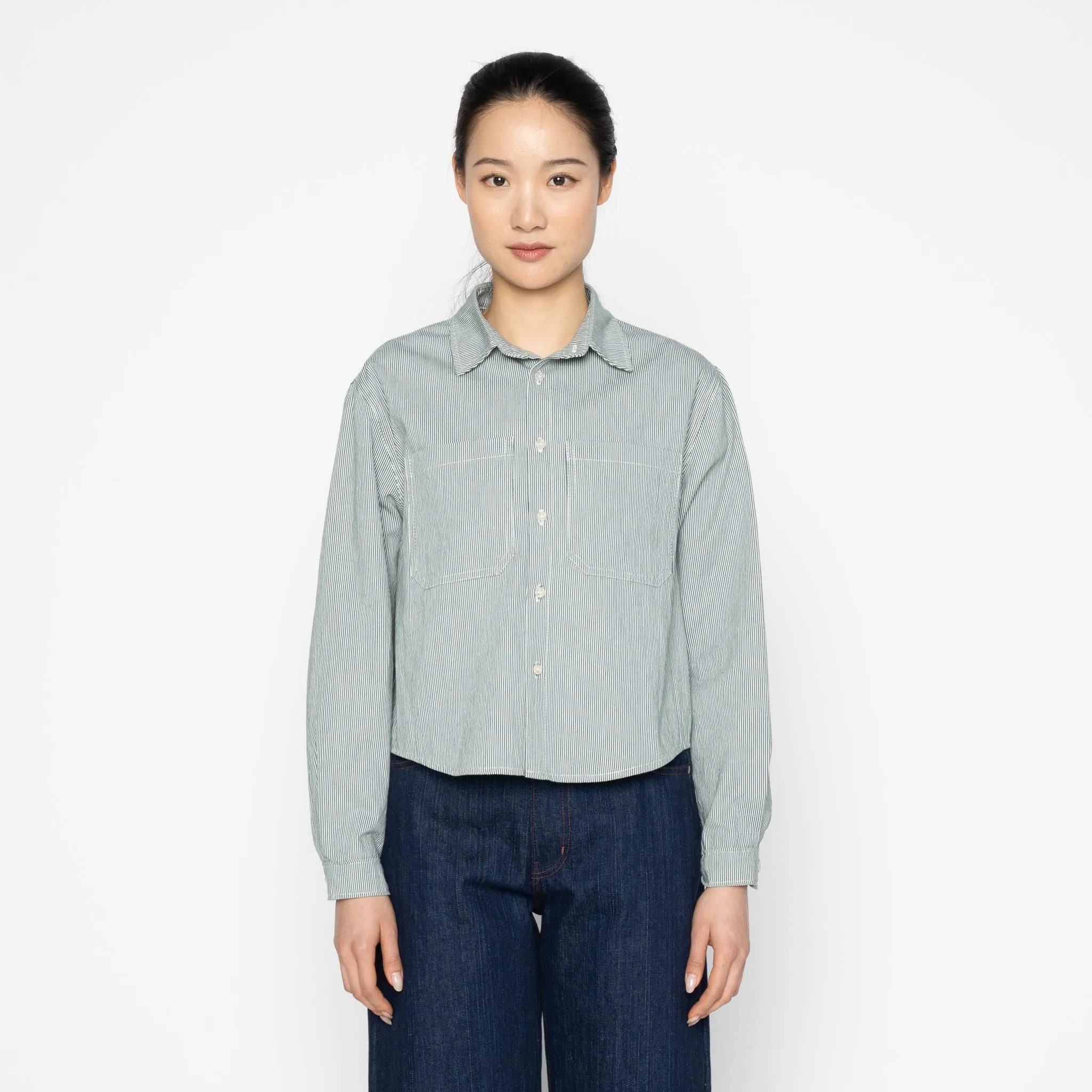Princeton Shirt - Organic Hickory - Green sold by Tate + Yoko product image thumbnail 2