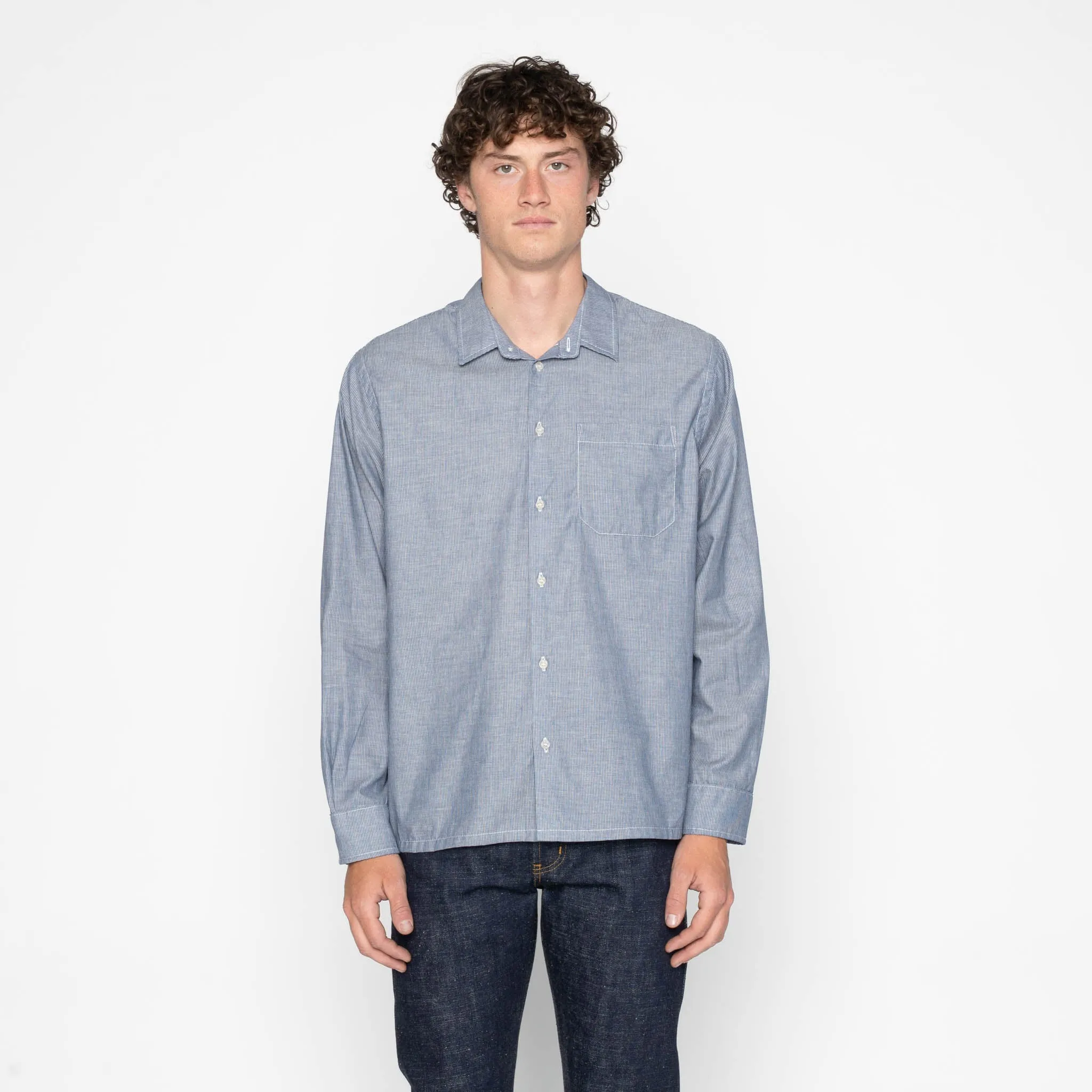 True Shirt - Indigo Stripe Selvedge - Indigo sold by Tate + Yoko product image thumbnail 2