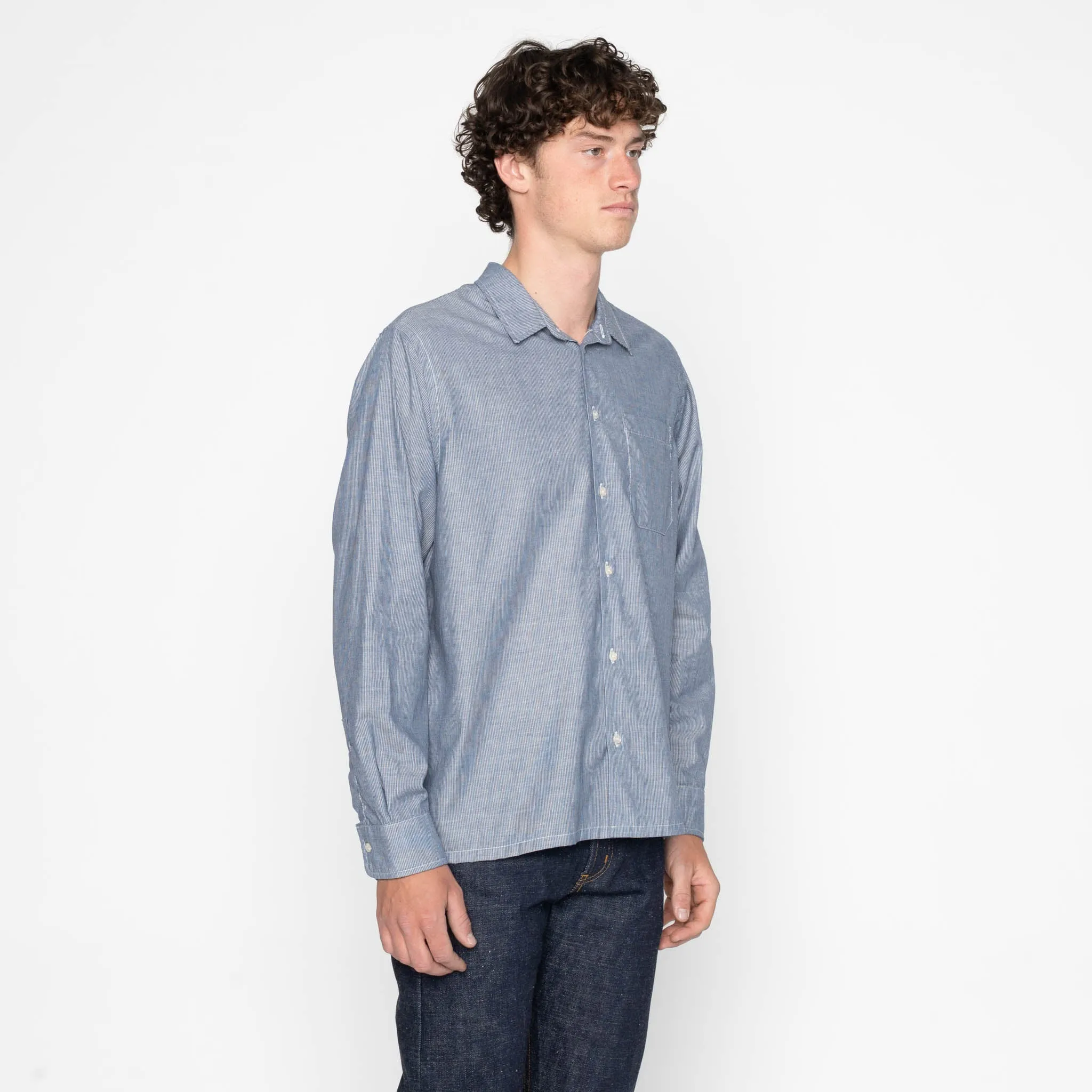 True Shirt - Indigo Stripe Selvedge - Indigo sold by Tate + Yoko product image thumbnail 3
