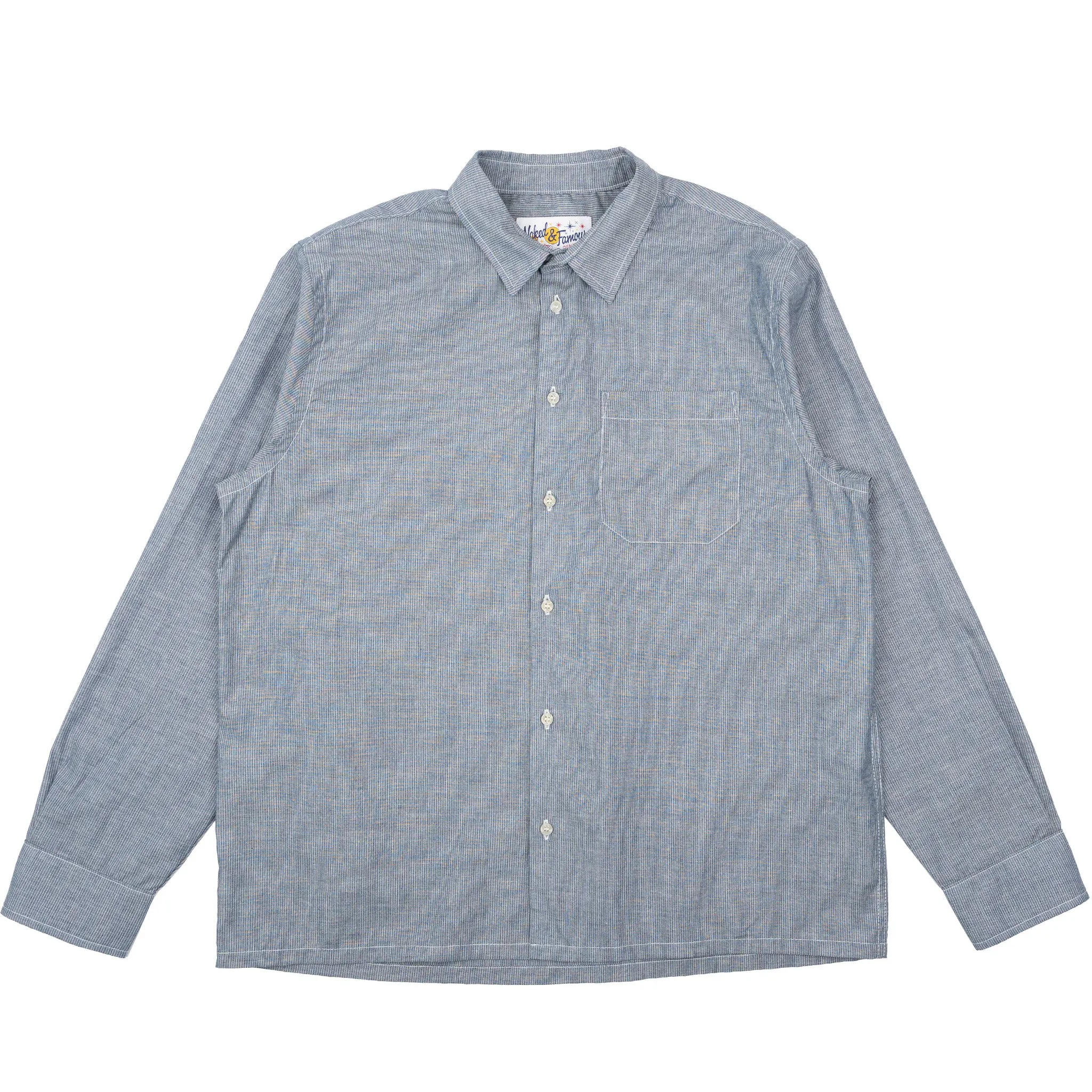 True Shirt - Indigo Stripe Selvedge - Indigo sold by Tate + Yoko