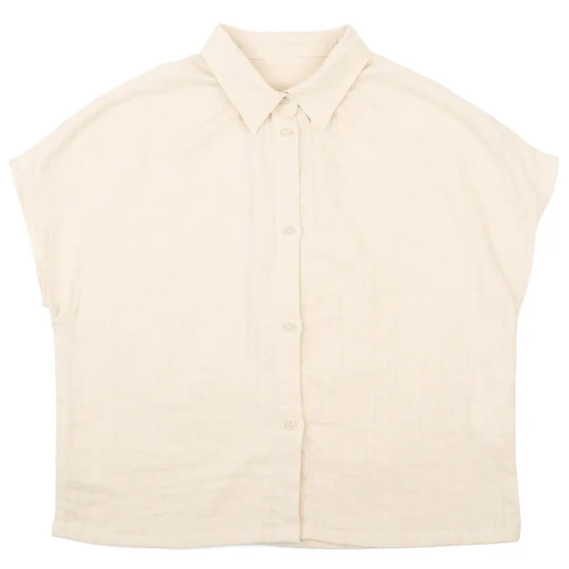 Billie Shirt - Double Weave Gauze - Bone made by Naked & Famous Denim