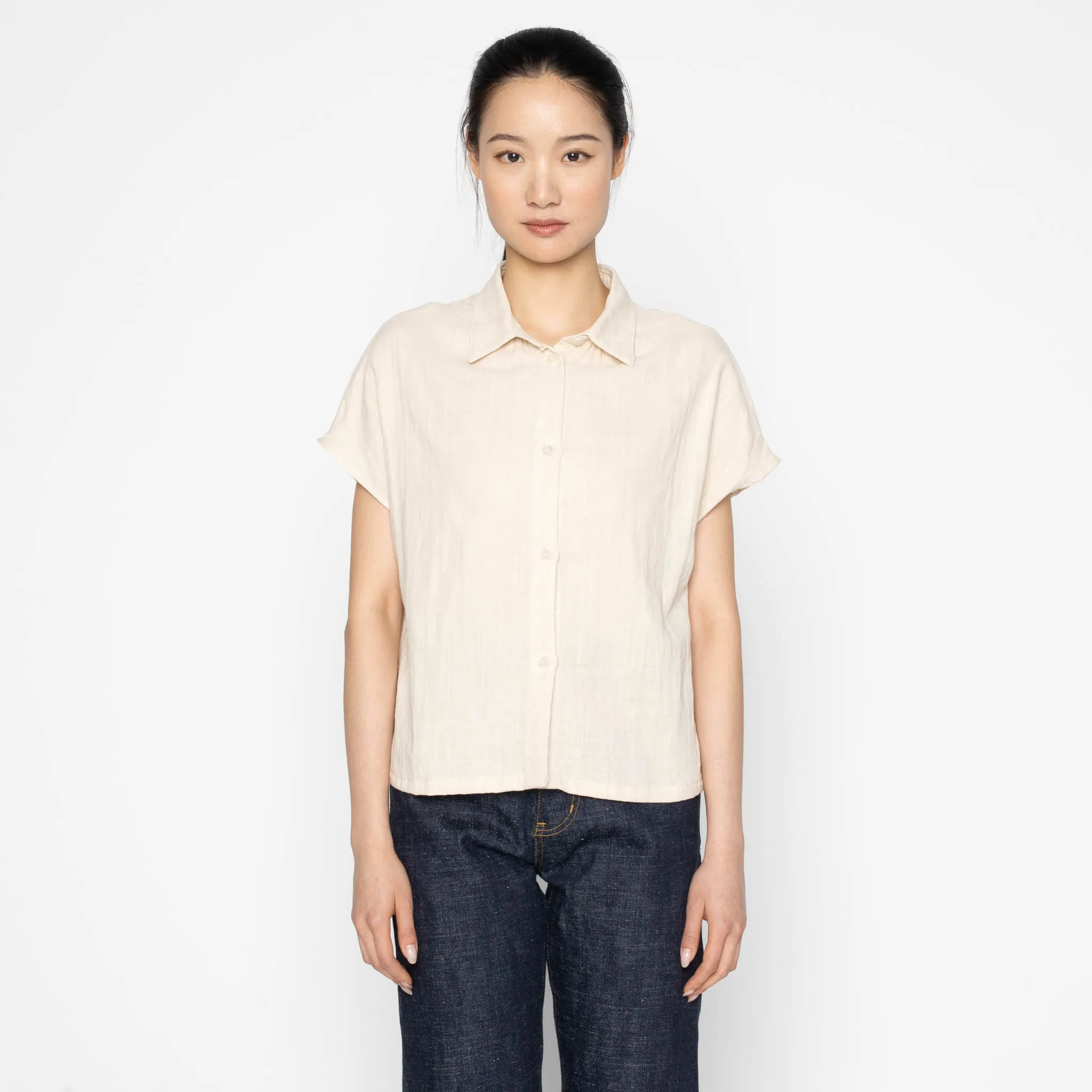 Billie Shirt - Double Weave Gauze - Bone sold by Tate + Yoko product image thumbnail 2