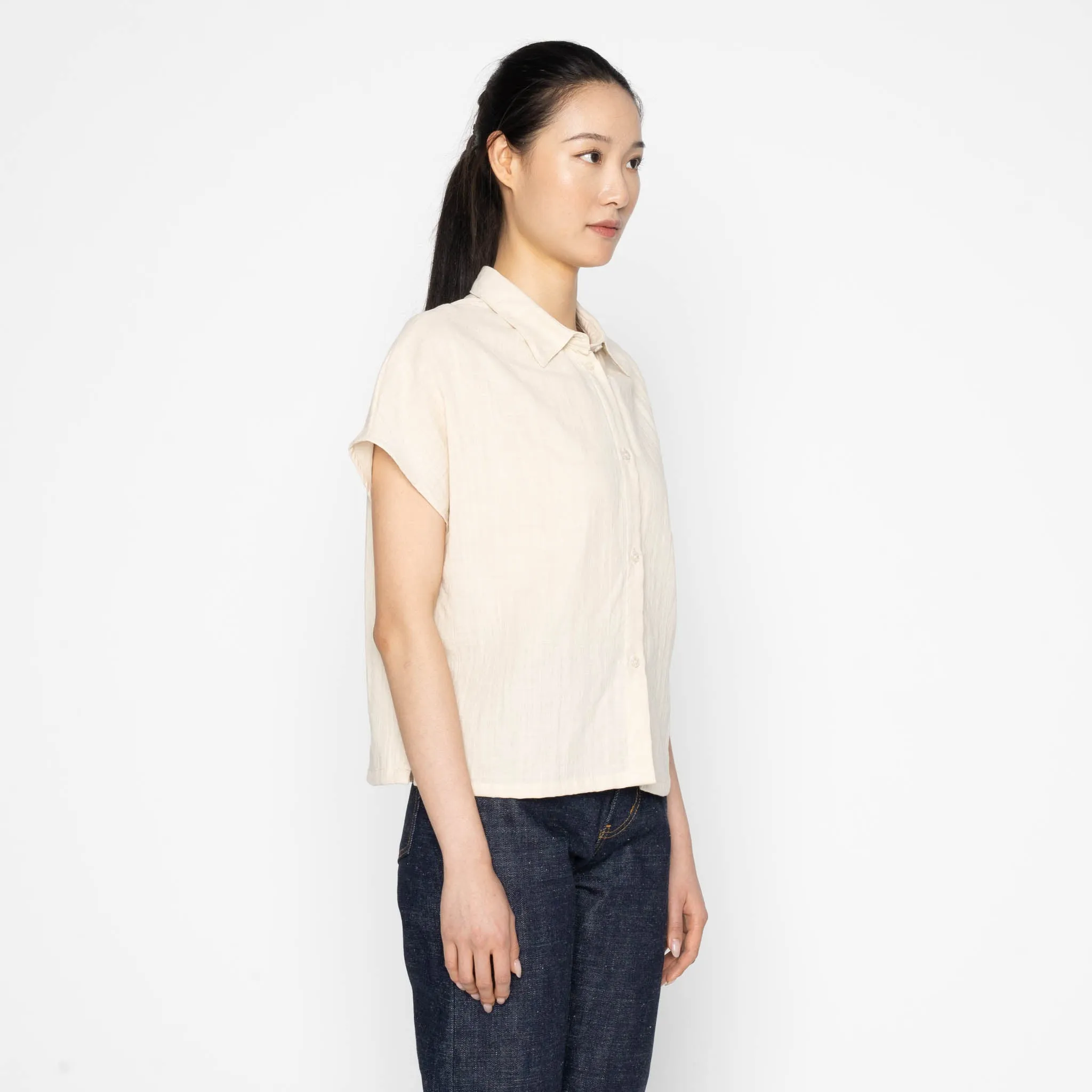 Billie Shirt - Double Weave Gauze - Bone sold by Tate + Yoko product image thumbnail 3