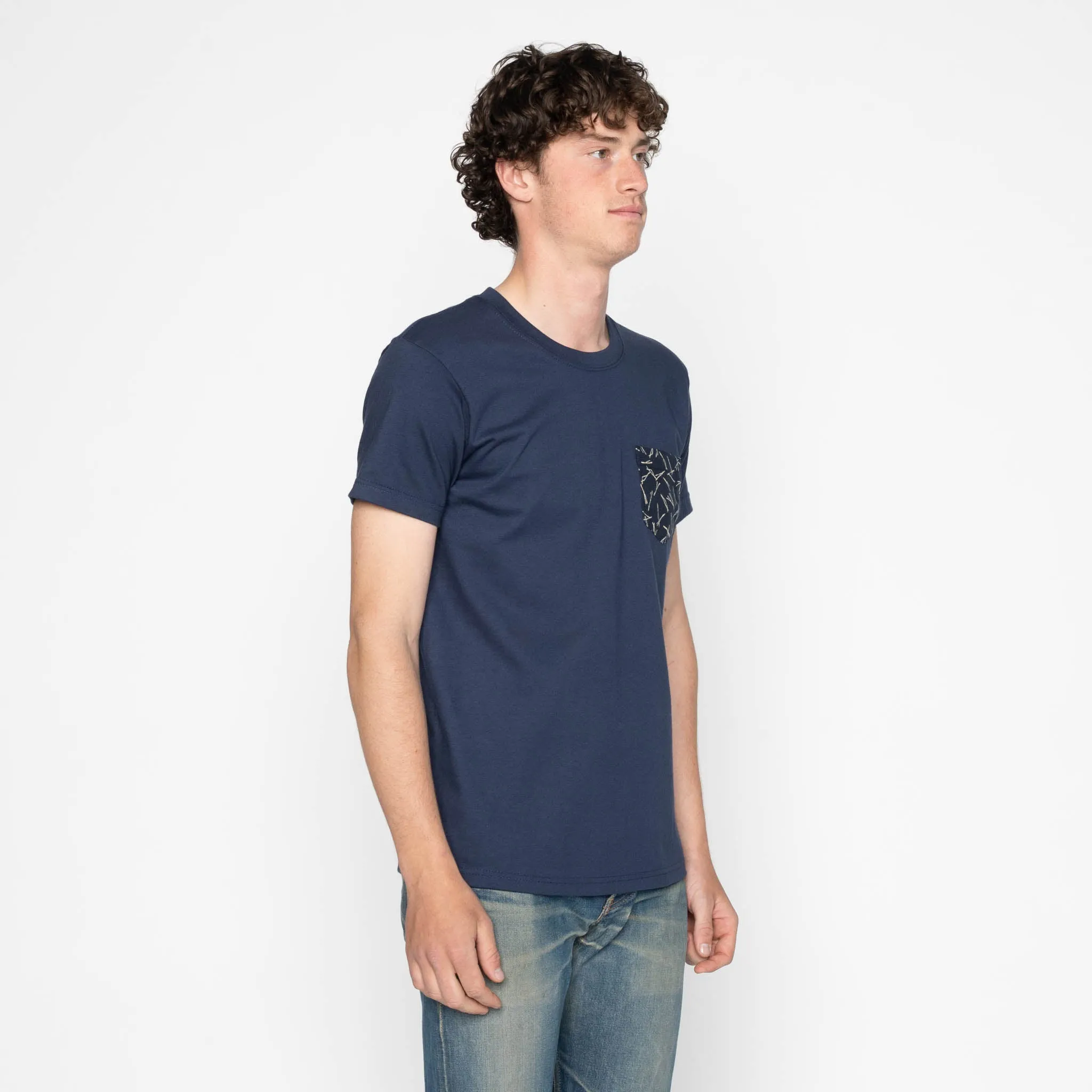 Pocket Tee - Navy + Matsuba Pine Needles - Indigo sold by Tate + Yoko product image thumbnail 3