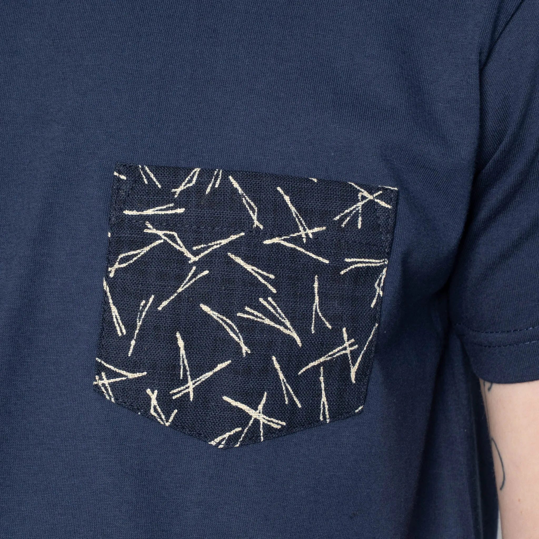 Pocket Tee - Navy + Matsuba Pine Needles - Indigo sold by Tate + Yoko product image thumbnail 5