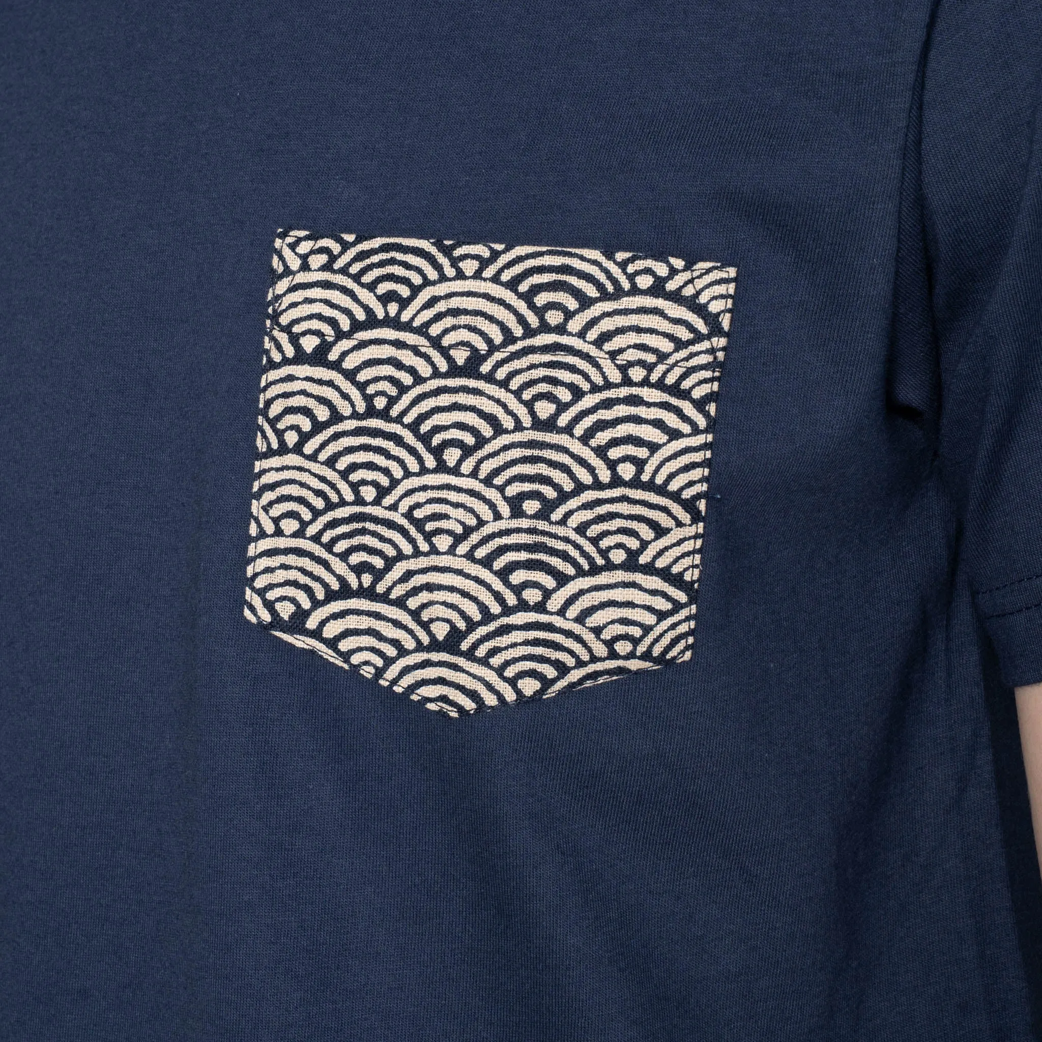 Pocket Tee - Navy + Seigaiha Waves - Indigo sold by Tate + Yoko product image thumbnail 5