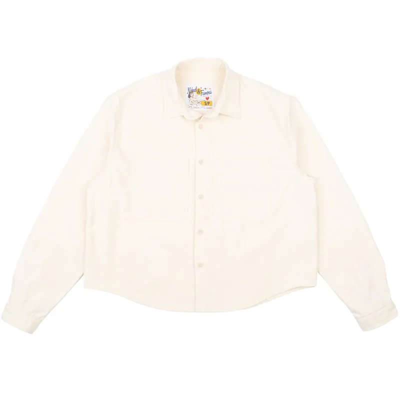 Princeton Shirt - Jacquard Denim - Ecru made by Naked & Famous Denim