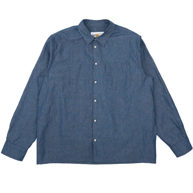 True Shirt - Linen Blend Denim - Indigo made by Tate + Yoko