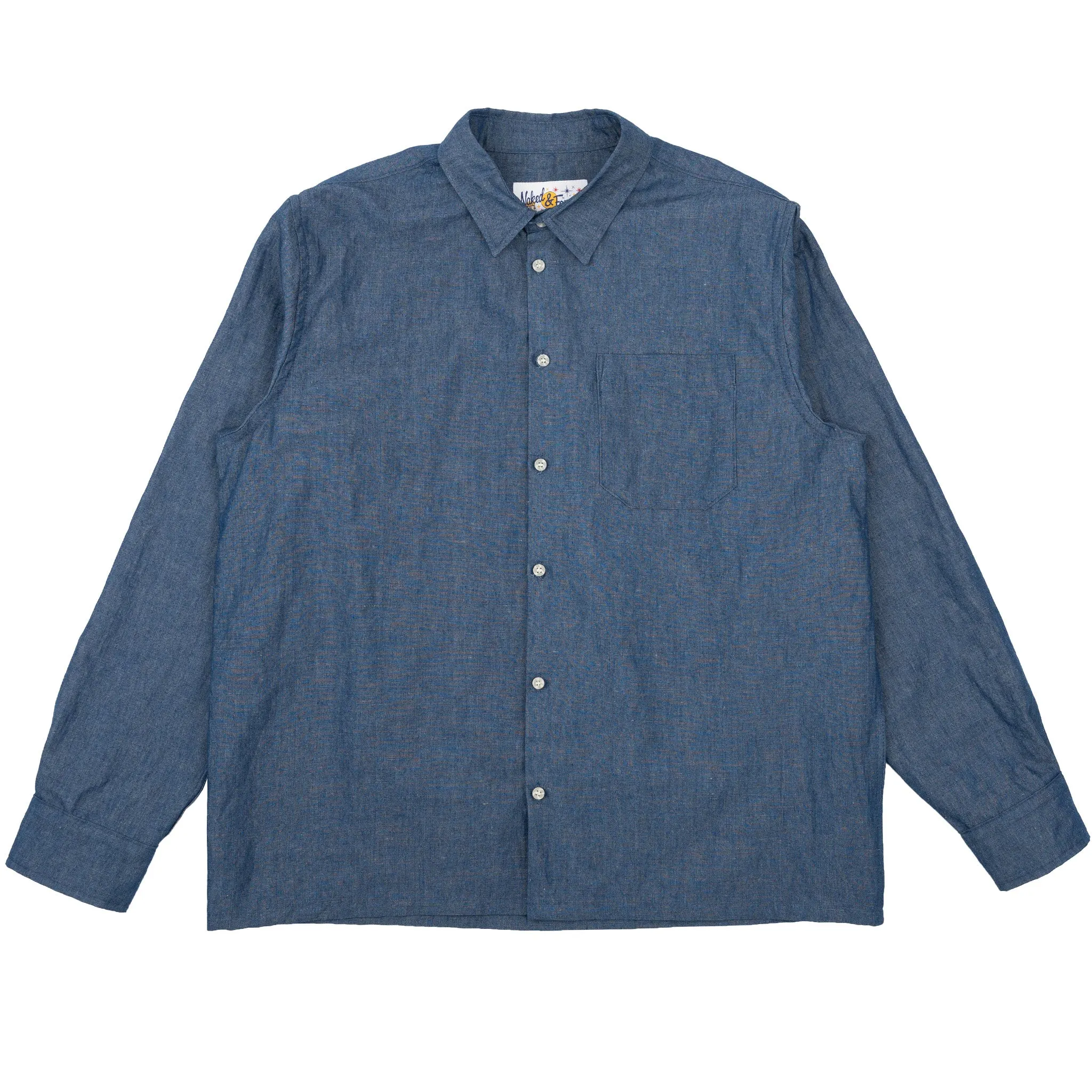 True Shirt - Linen Blend Denim - Indigo sold by Tate + Yoko