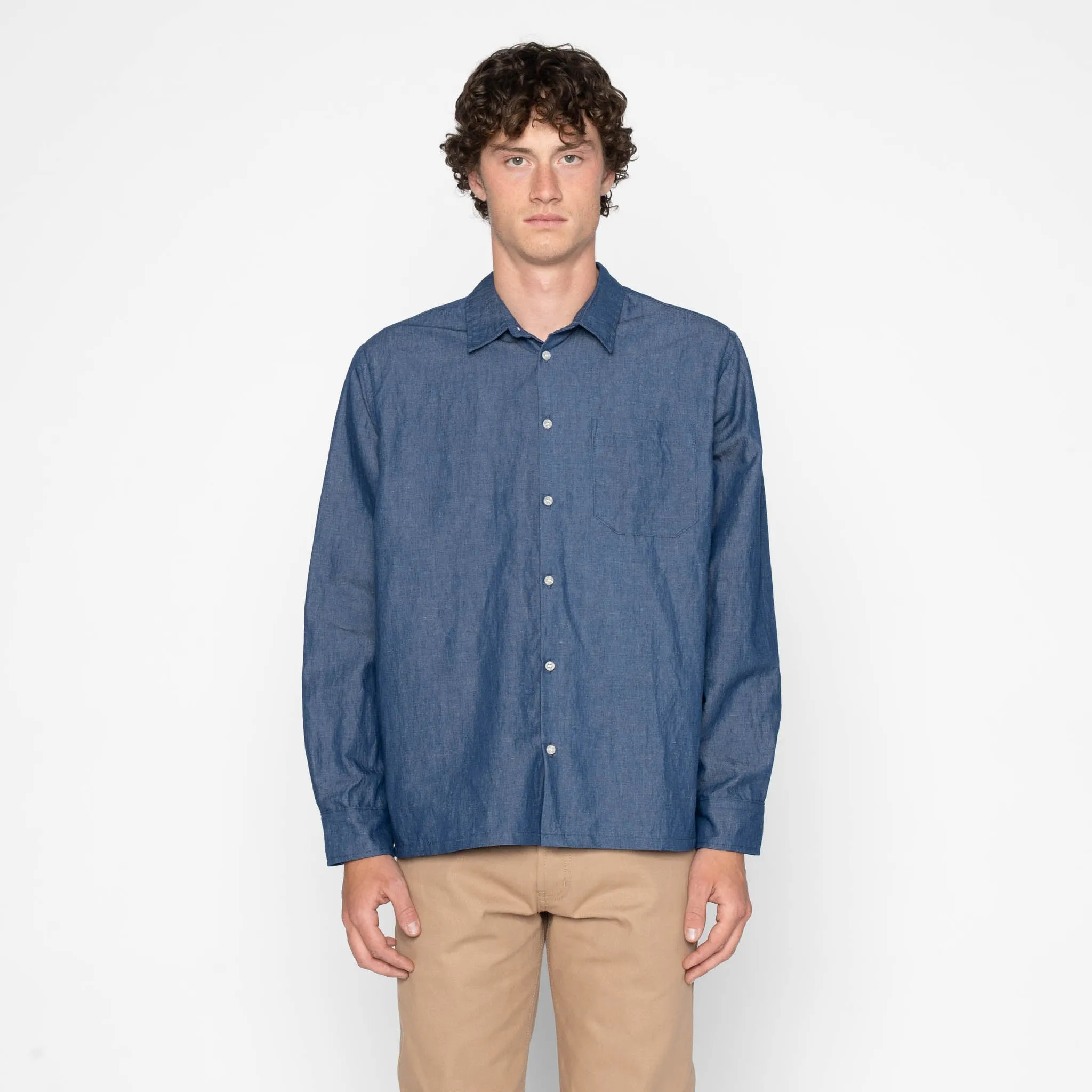 True Shirt - Linen Blend Denim - Indigo sold by Tate + Yoko product image thumbnail 2