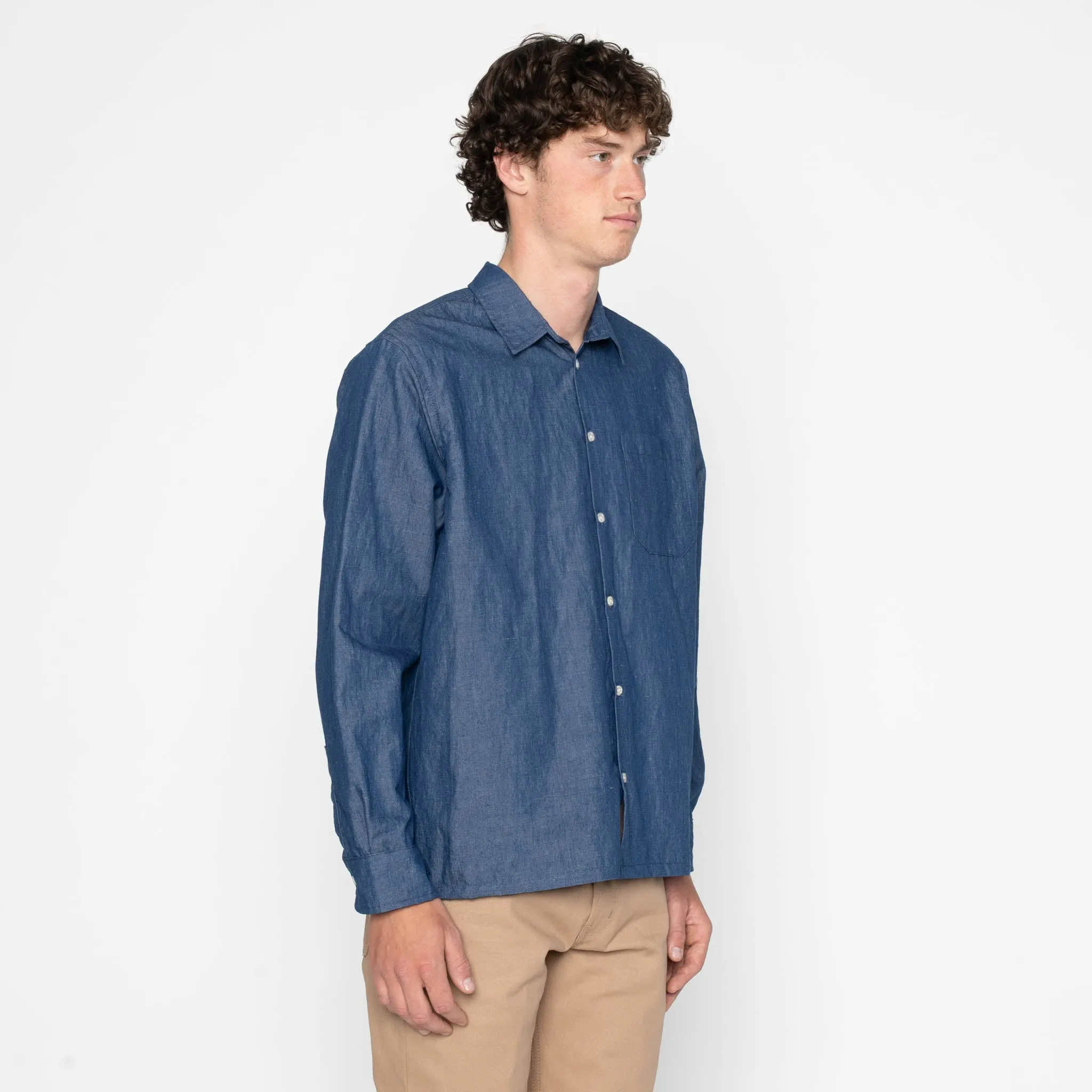 True Shirt - Linen Blend Denim - Indigo sold by Tate + Yoko product image thumbnail 3