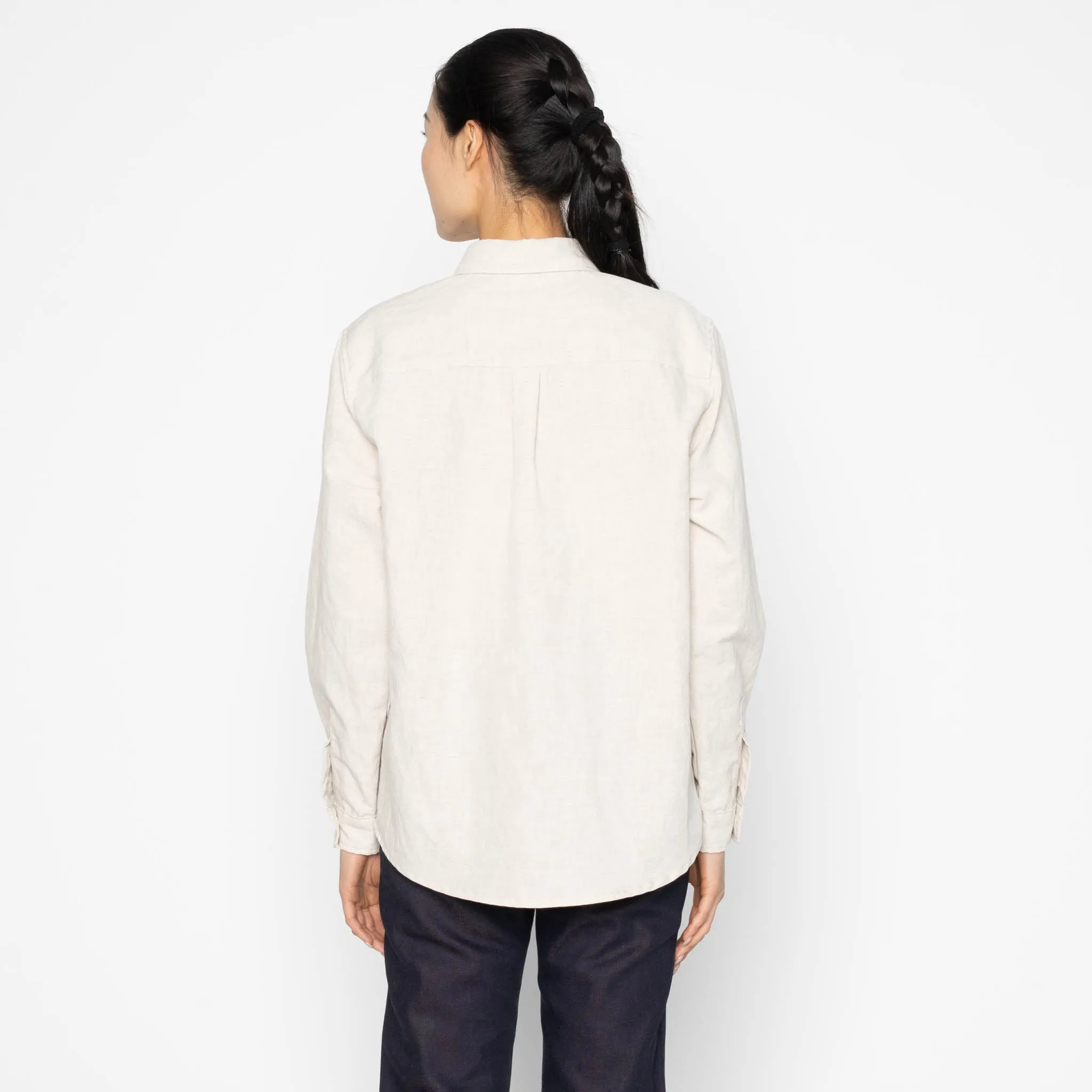 Judy Shirt - Linen Blend Denim - Ecru sold by Tate + Yoko product image thumbnail 4