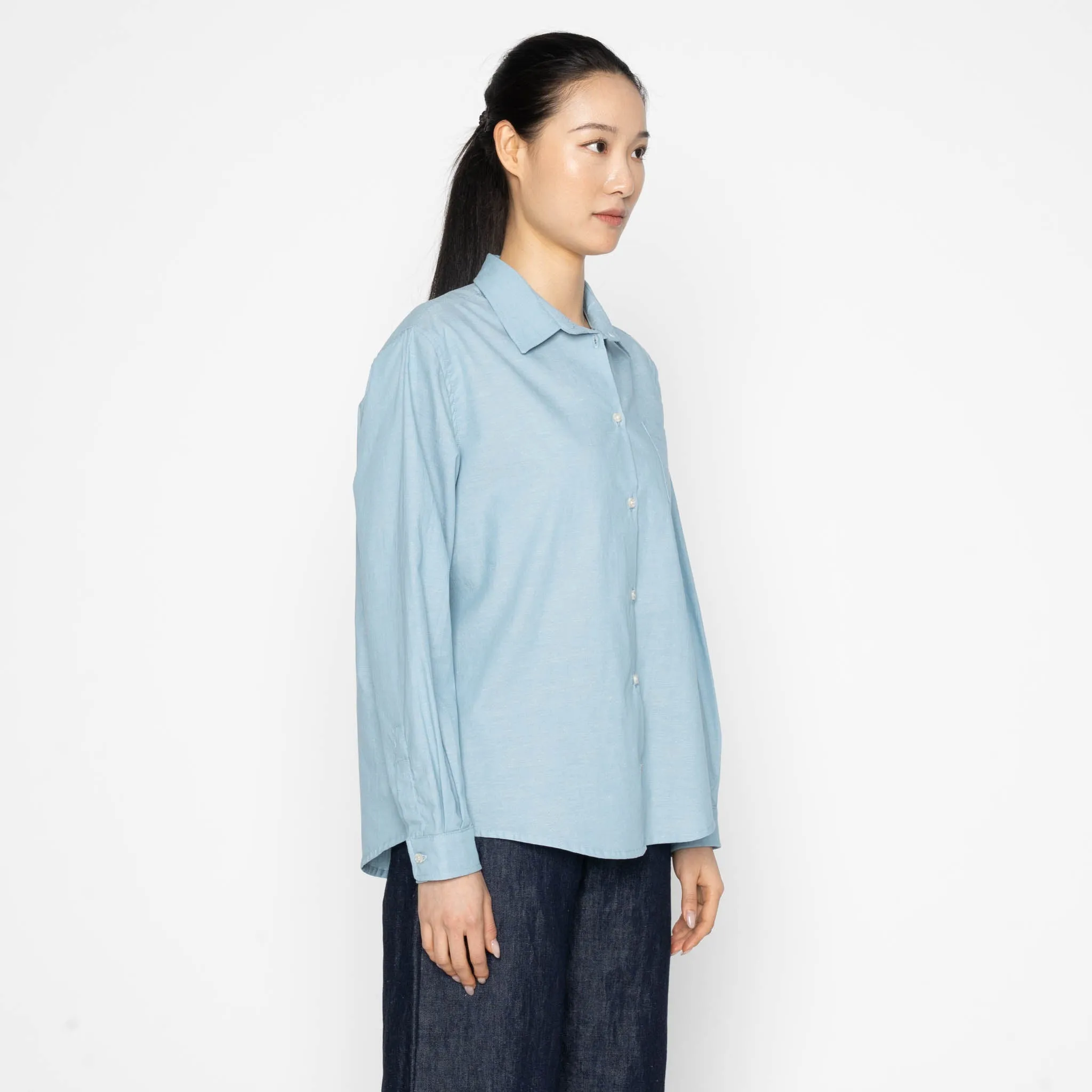 Judy Shirt - Selvedge Chambray - Pale Blue sold by Tate + Yoko product image thumbnail 3