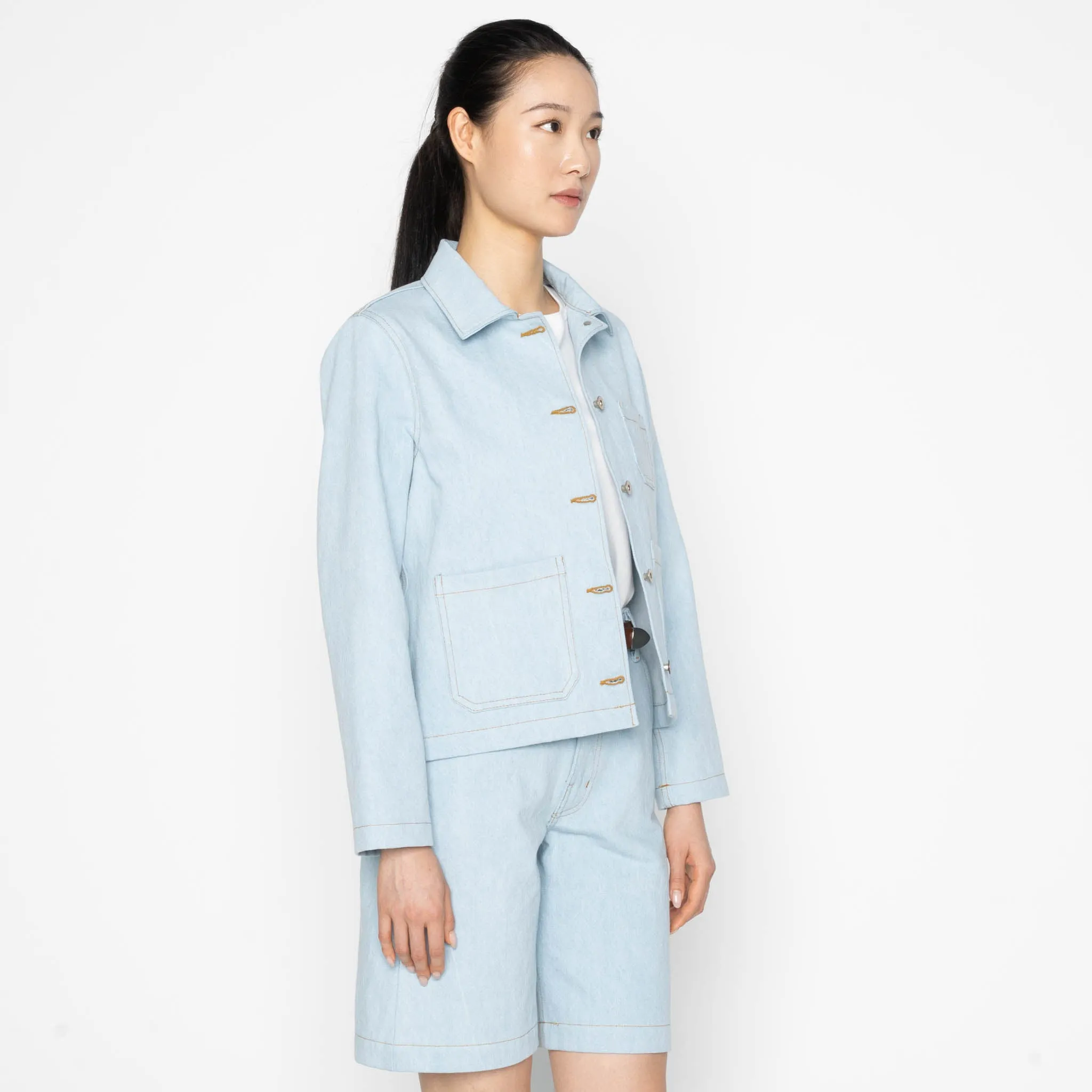 Gracie Jacket - Secret Agent Denim - Bleach Blue sold by Tate + Yoko product image thumbnail 3