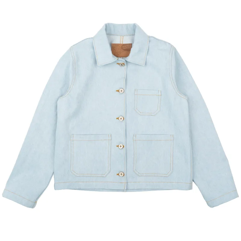 Gracie Jacket - Secret Agent Denim - Bleach Blue made by Naked & Famous Denim
