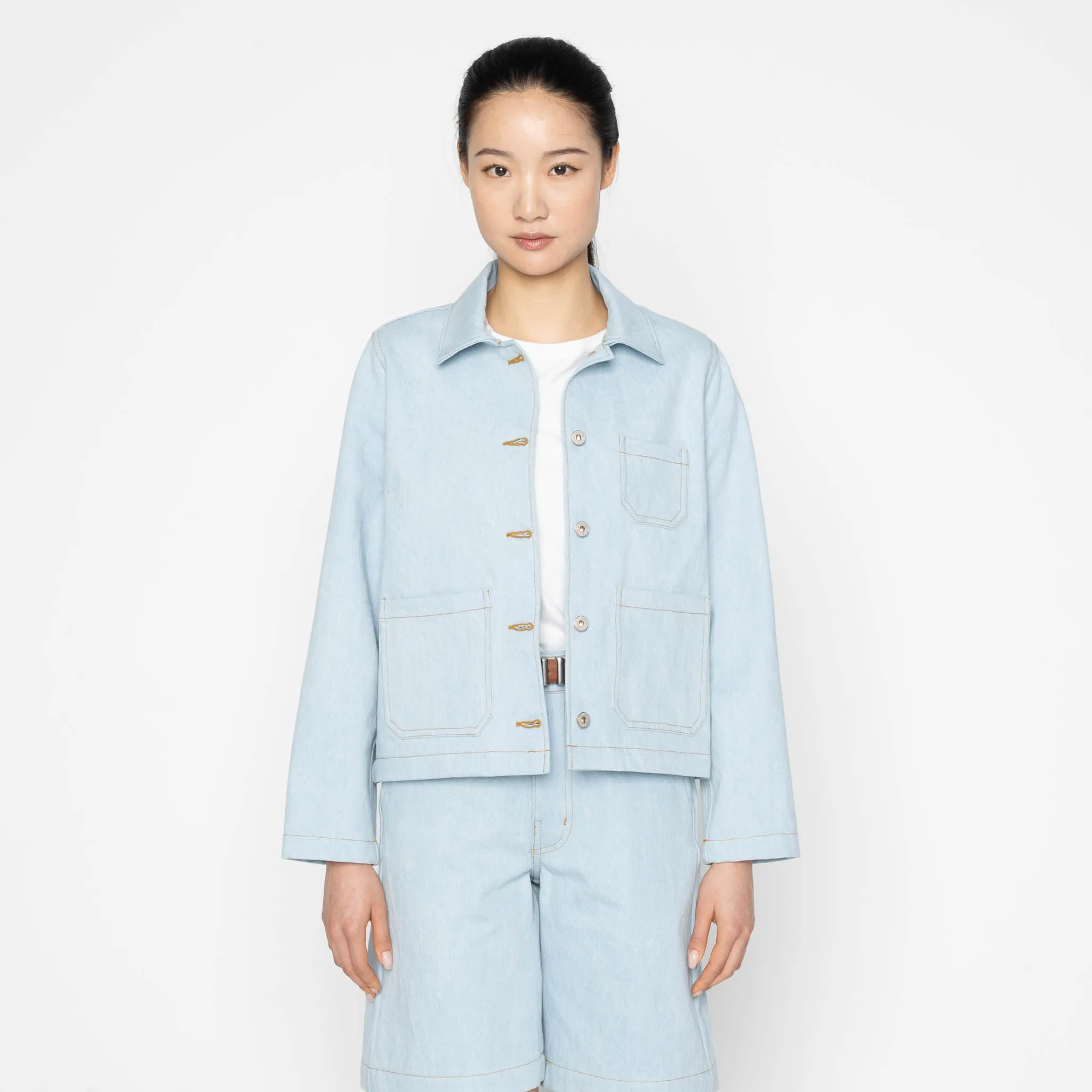 Gracie Jacket - Secret Agent Denim - Bleach Blue sold by Tate + Yoko product image thumbnail 2