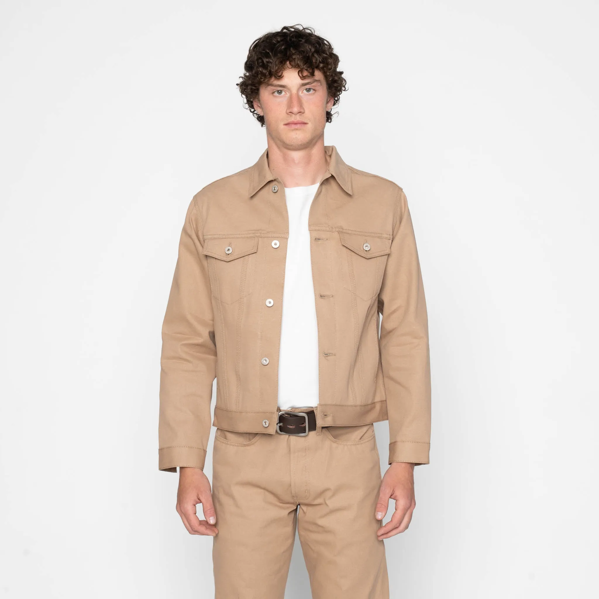 Denim Jacket - Selvedge Slacks Beige sold by Tate + Yoko product image thumbnail 2