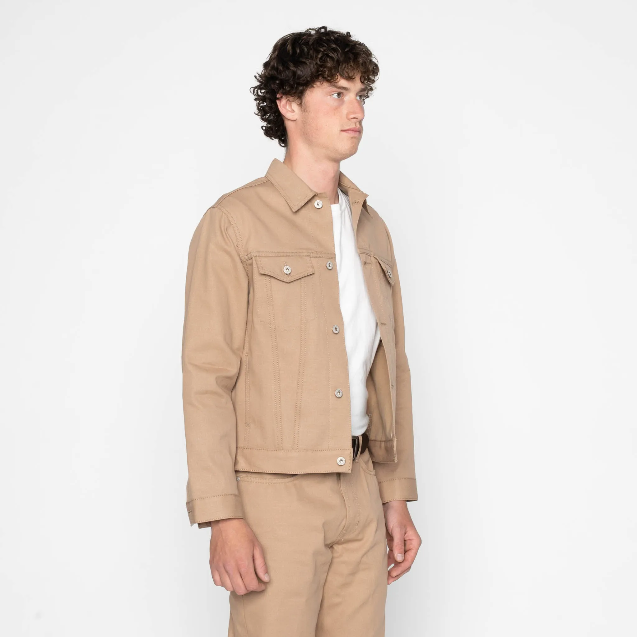 Denim Jacket - Selvedge Slacks Beige sold by Tate + Yoko product image thumbnail 3