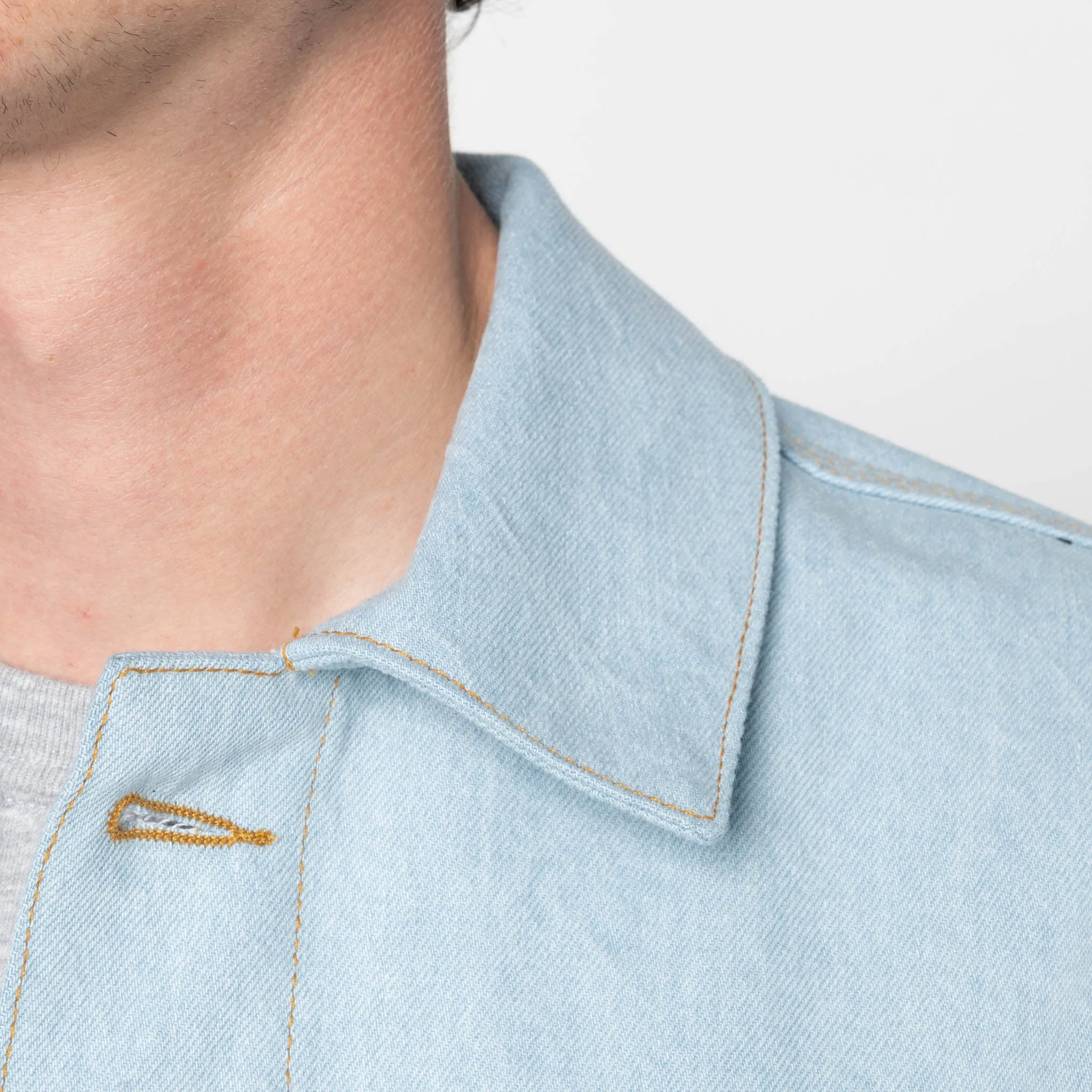 Chore Coat - Secret Agent Denim - Bleach Blue sold by Tate + Yoko product image thumbnail 5