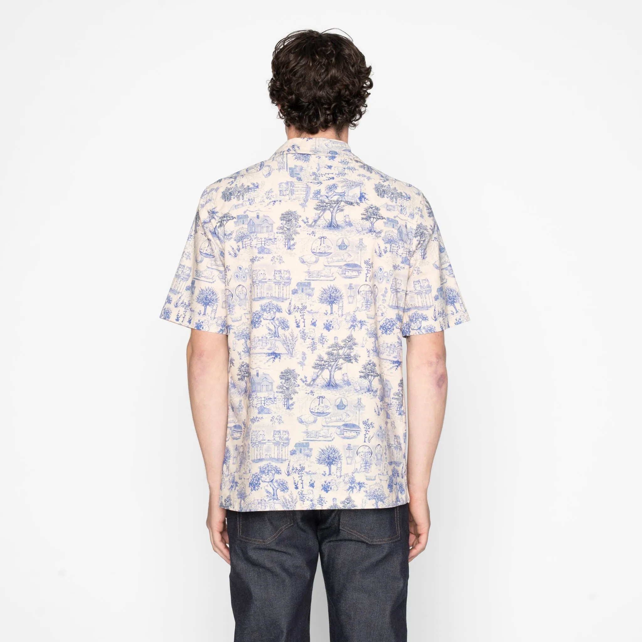 Aloha Shirt - Linen Cats - Blue sold by Tate + Yoko product image thumbnail 4