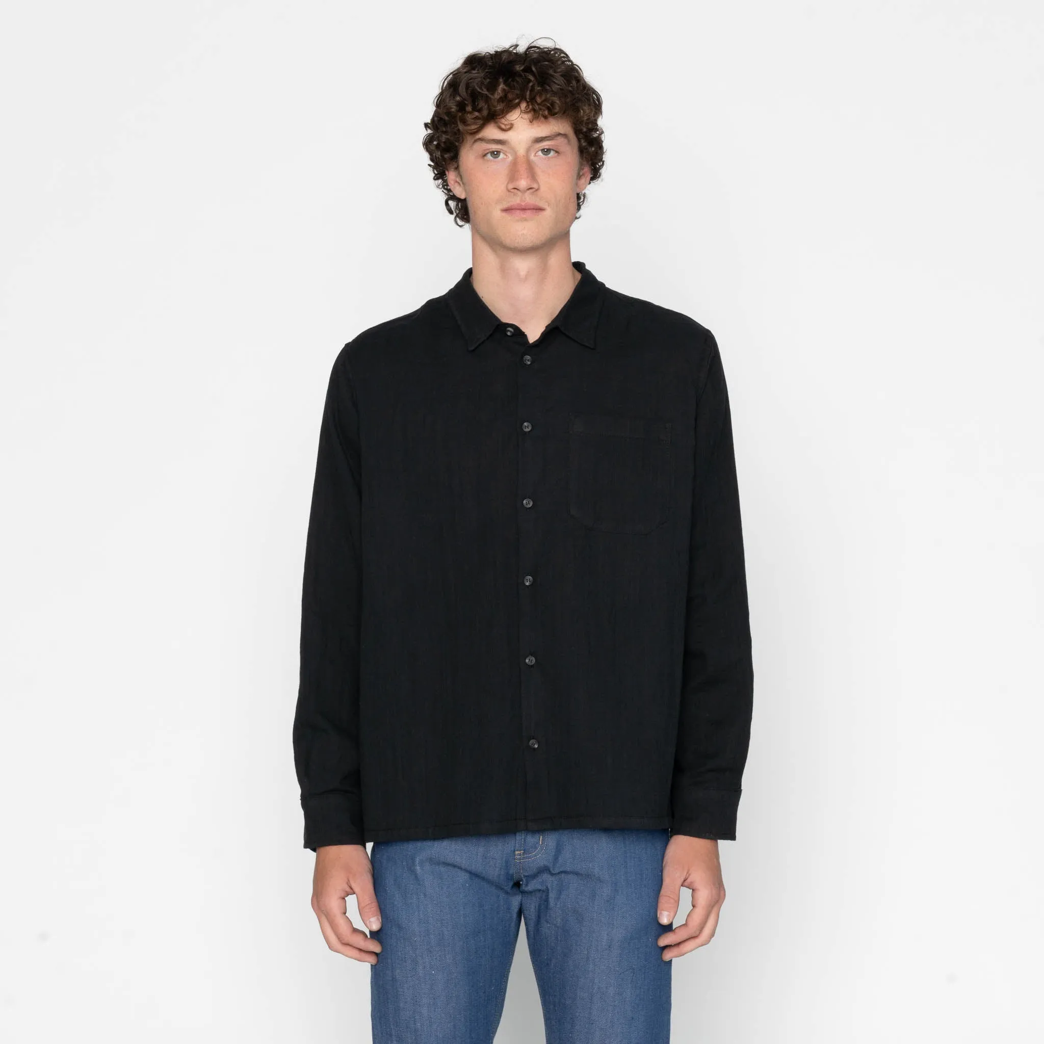 True Shirt - Double Weave Slub Gauze - Black sold by Tate + Yoko product image thumbnail 2