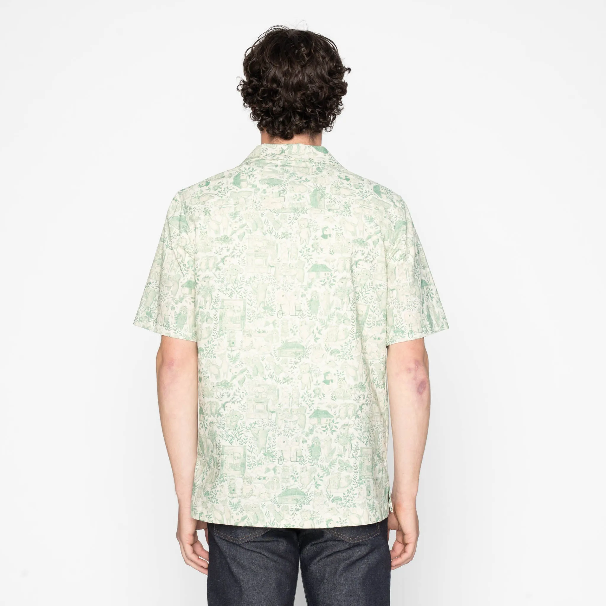 Aloha Shirt - Linen Animals - Green sold by Tate + Yoko product image thumbnail 4